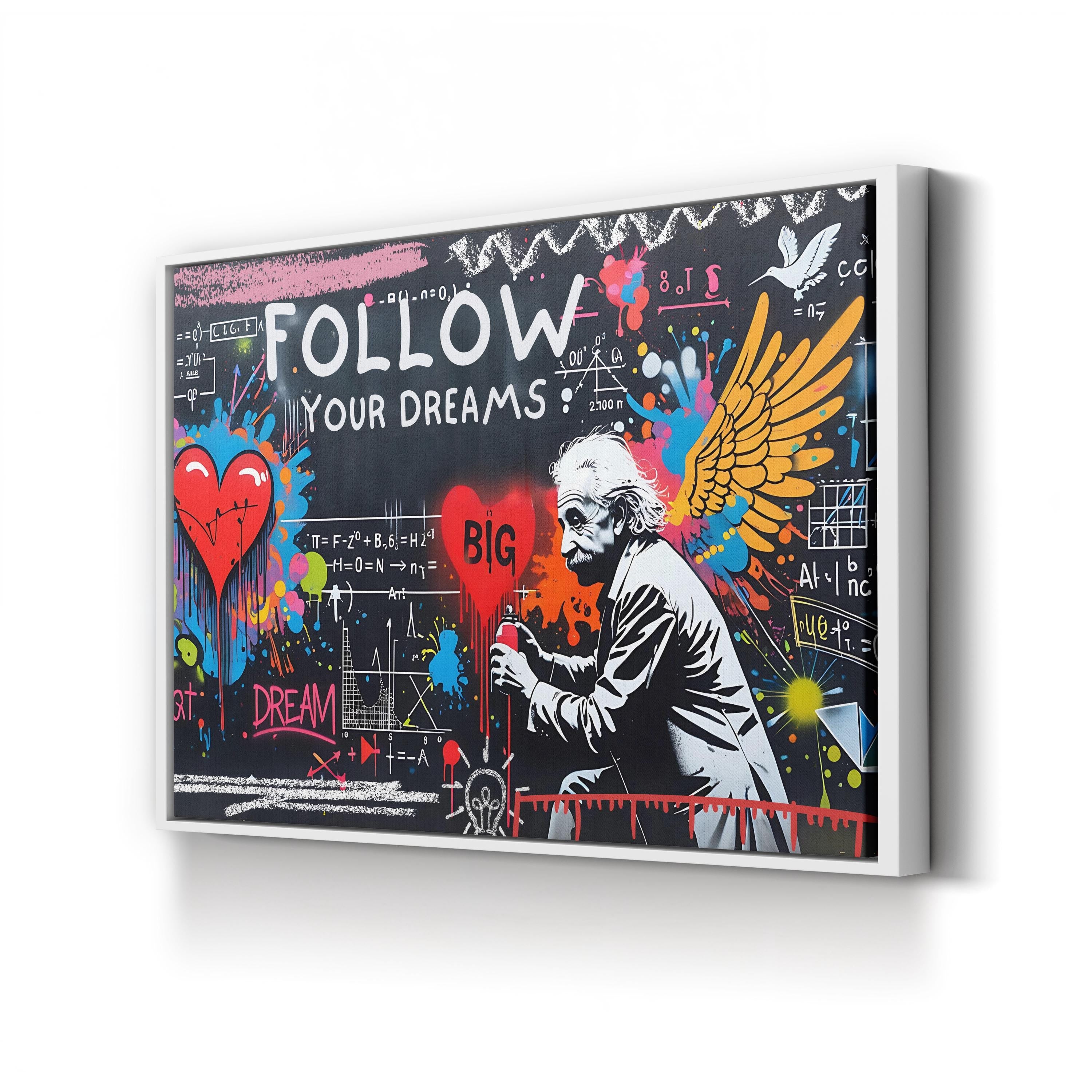 Follow Your Dreams Graffiti Wall Art – Contemporary Urban Street Art Canvas Print