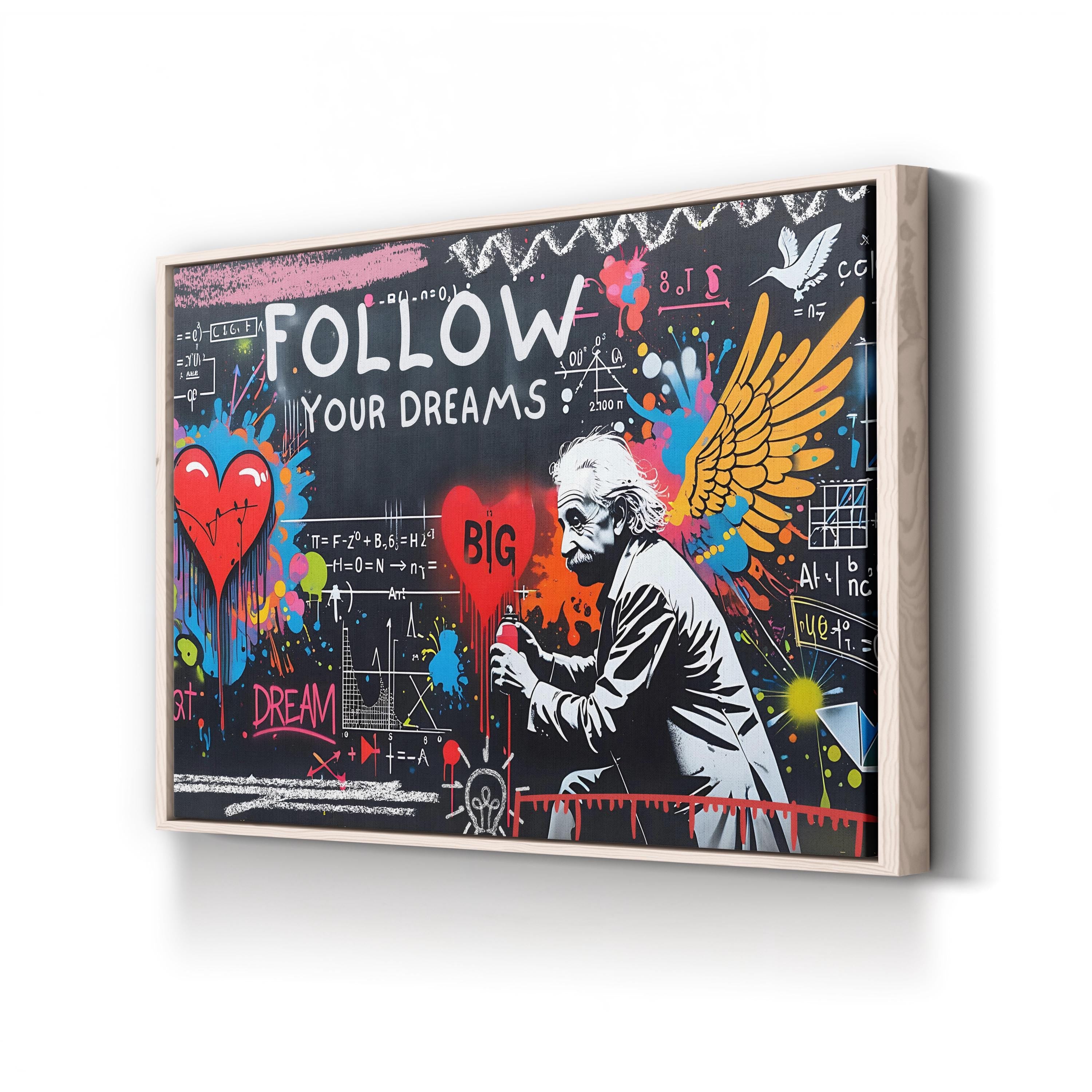 Follow Your Dreams Graffiti Wall Art – Contemporary Urban Street Art Canvas Print