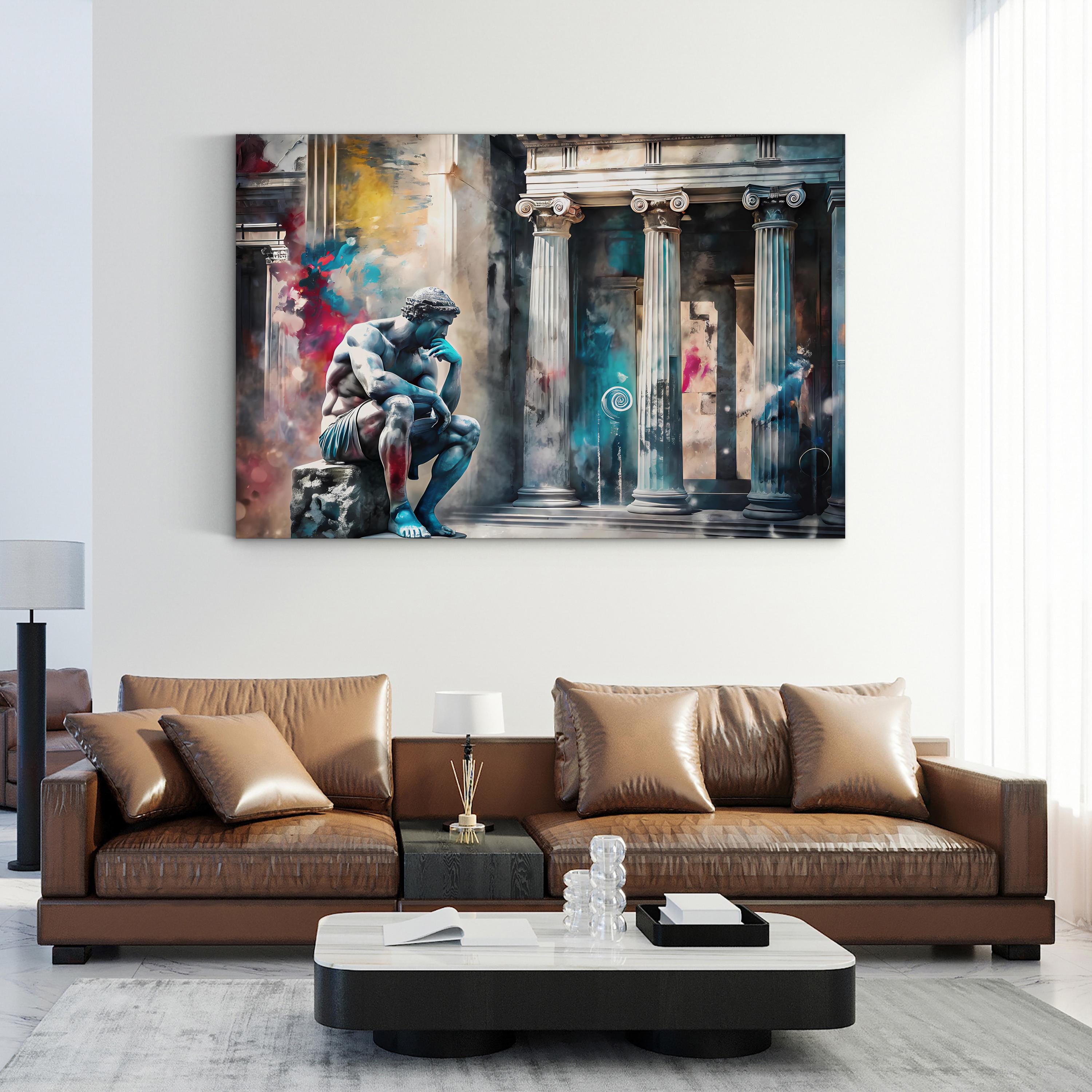 Abstract Graffiti Columns – Period Illustration Wall Art | Bold Urban Canvas Print