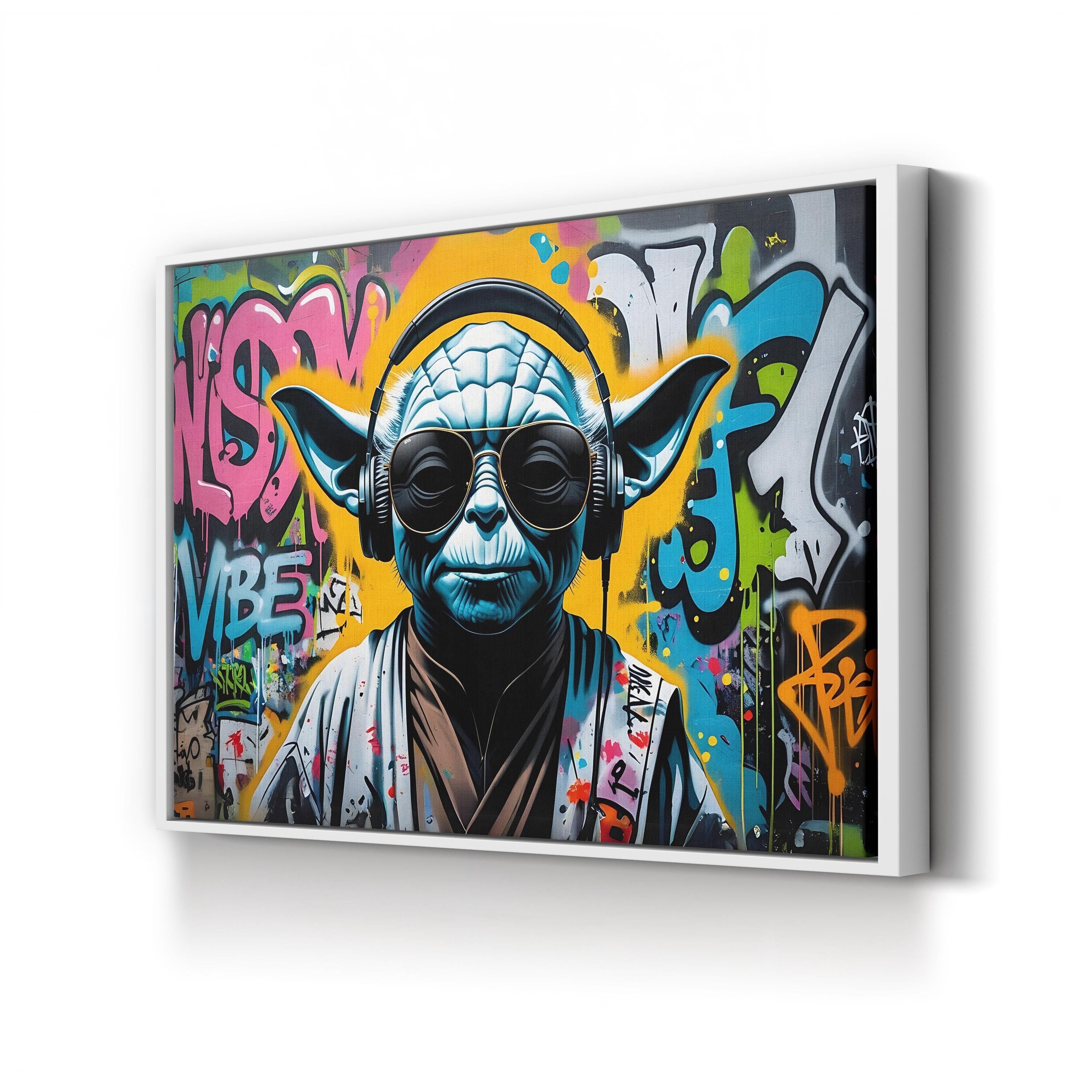 Graffiti Alien DJ – Period Illustration Wall Art | Street Art Canvas Print