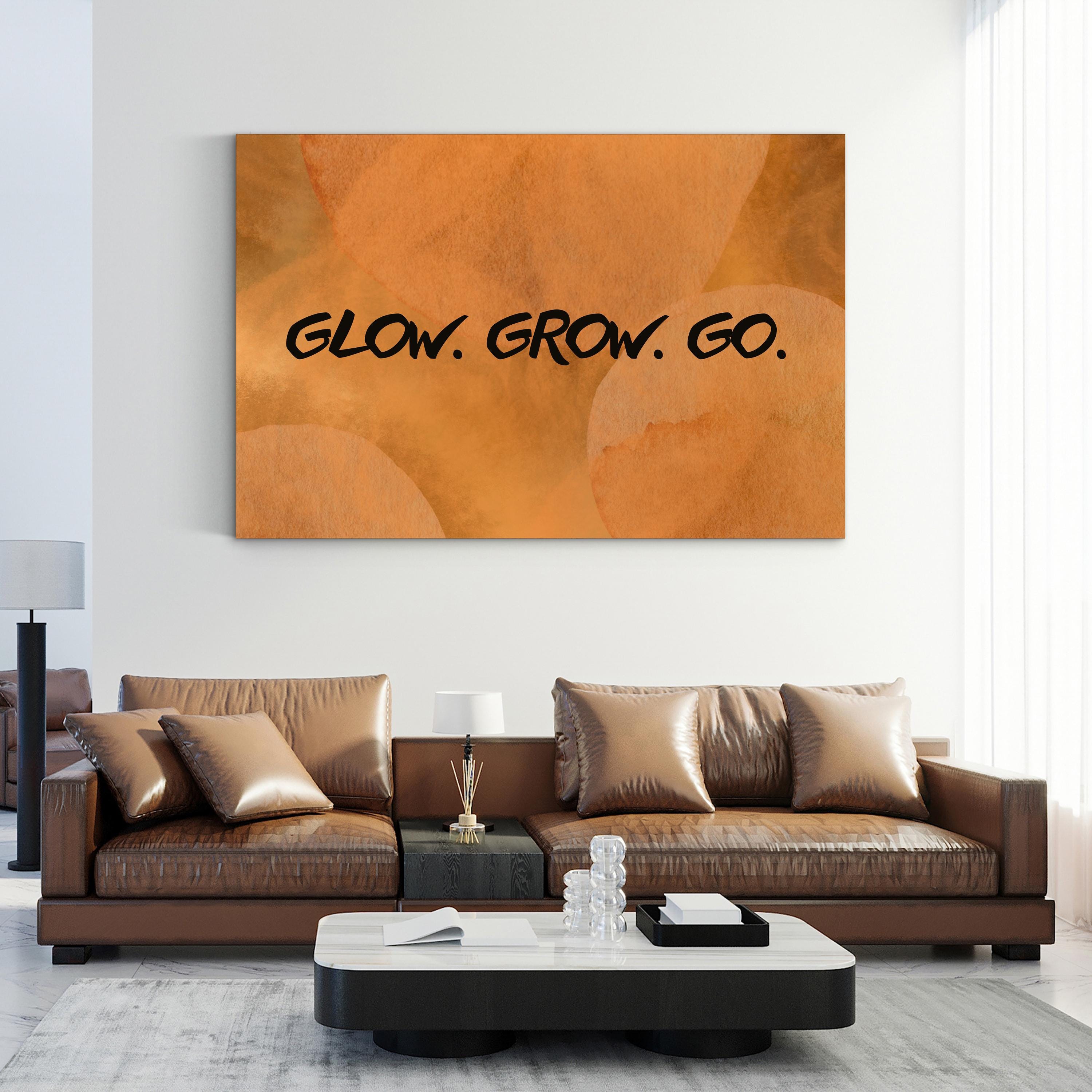 GLOW Motivational Abstract Canvas Wall Art