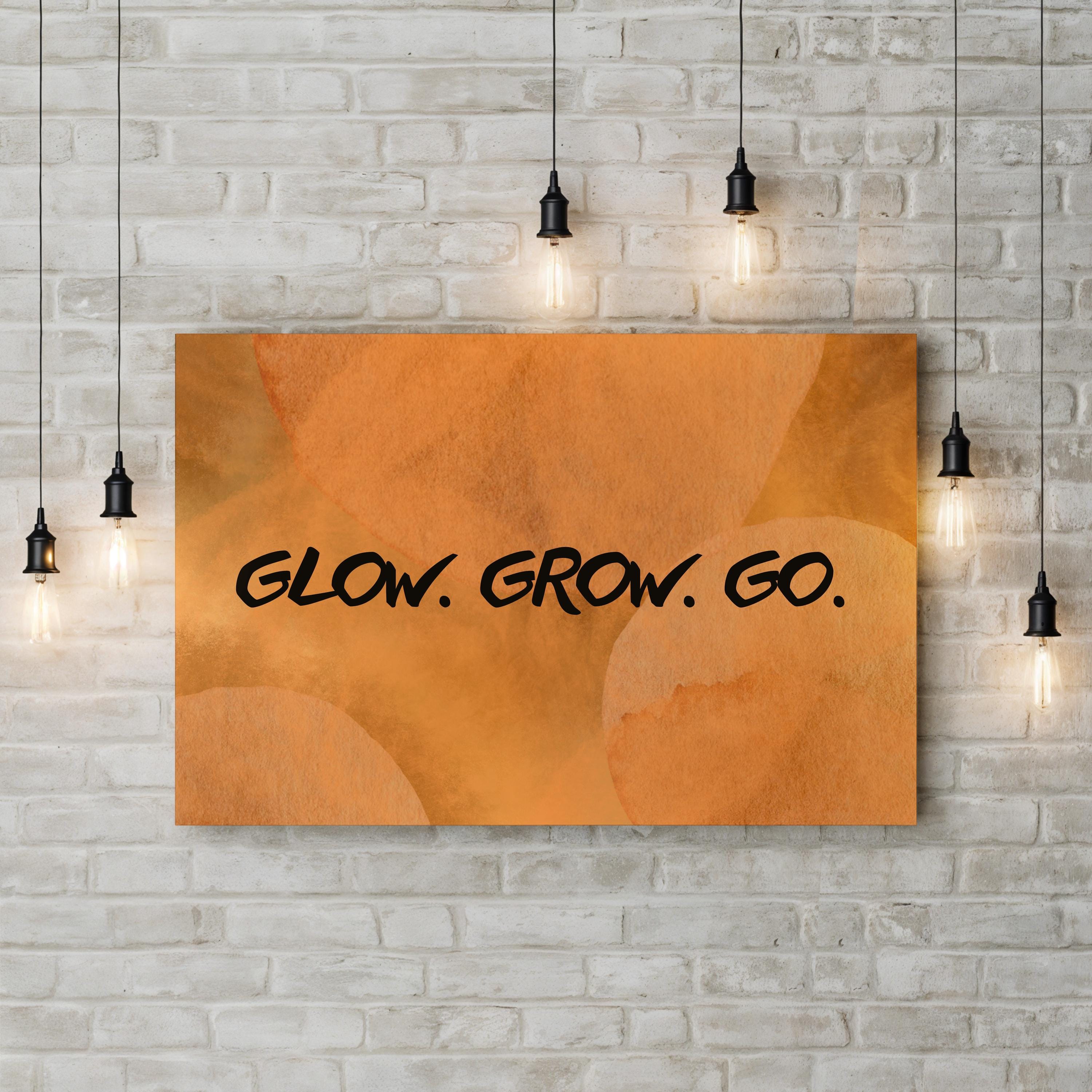 GLOW Motivational Abstract Canvas Wall Art