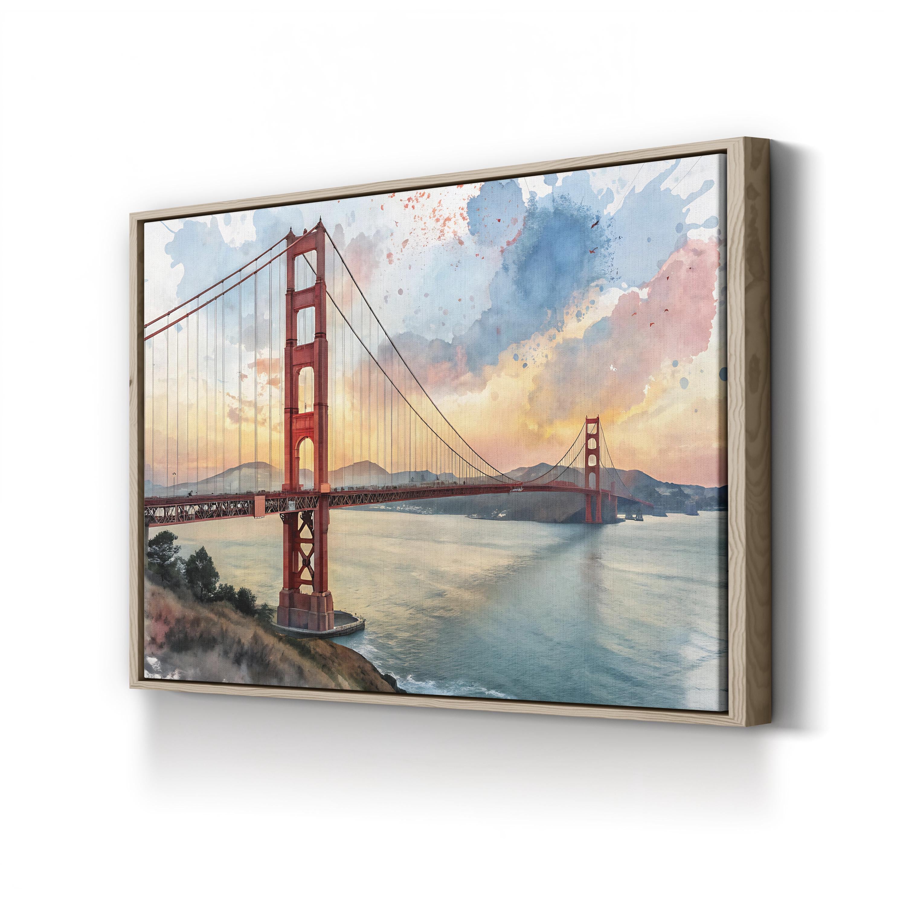 Golden Gate Bridge Sunset – Vintage Photography Wall Art | San Francisco Bay Canvas Print