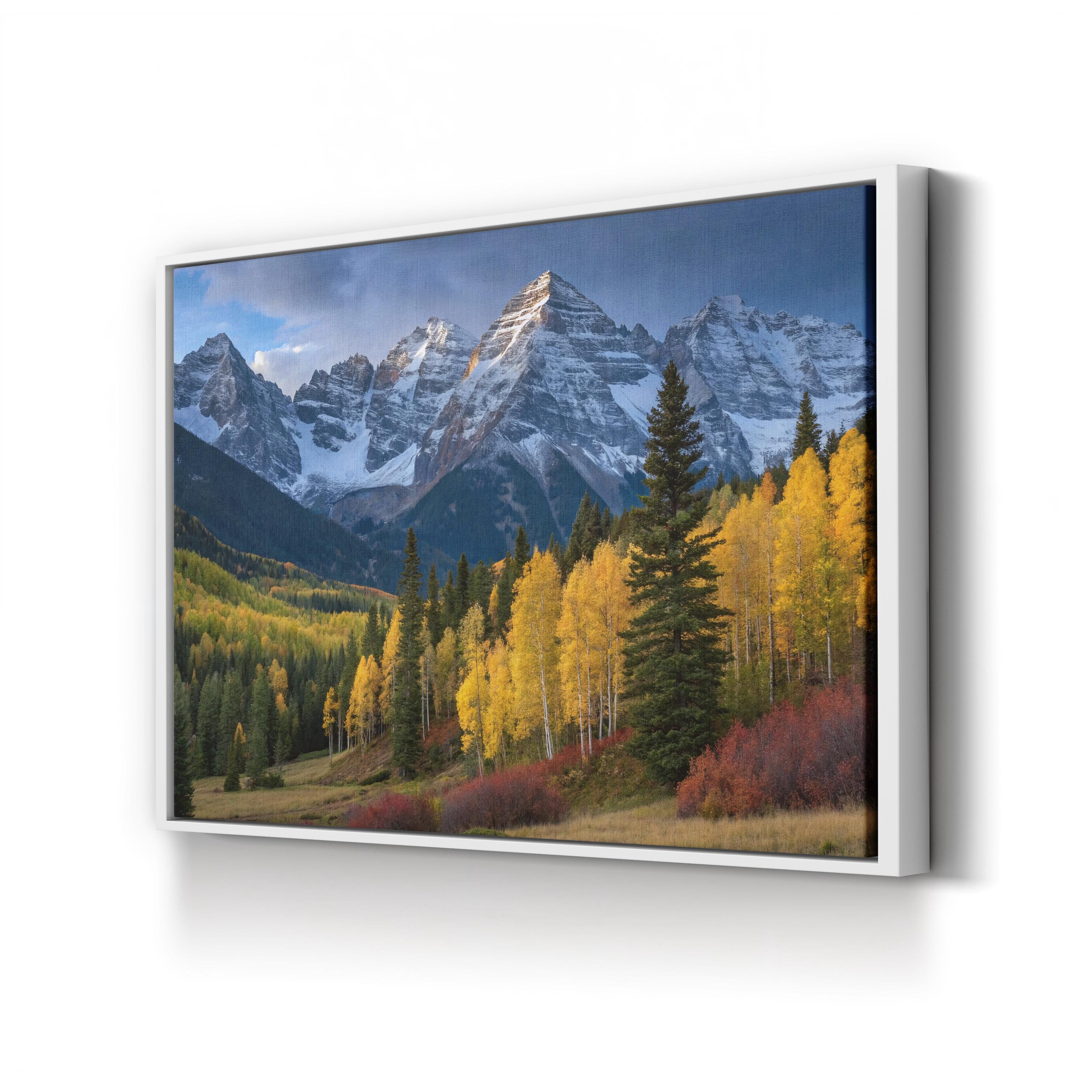 Autumn Aspen Mountain – Vintage Photography Wall Art | Fall Foliage Landscape Canvas Print