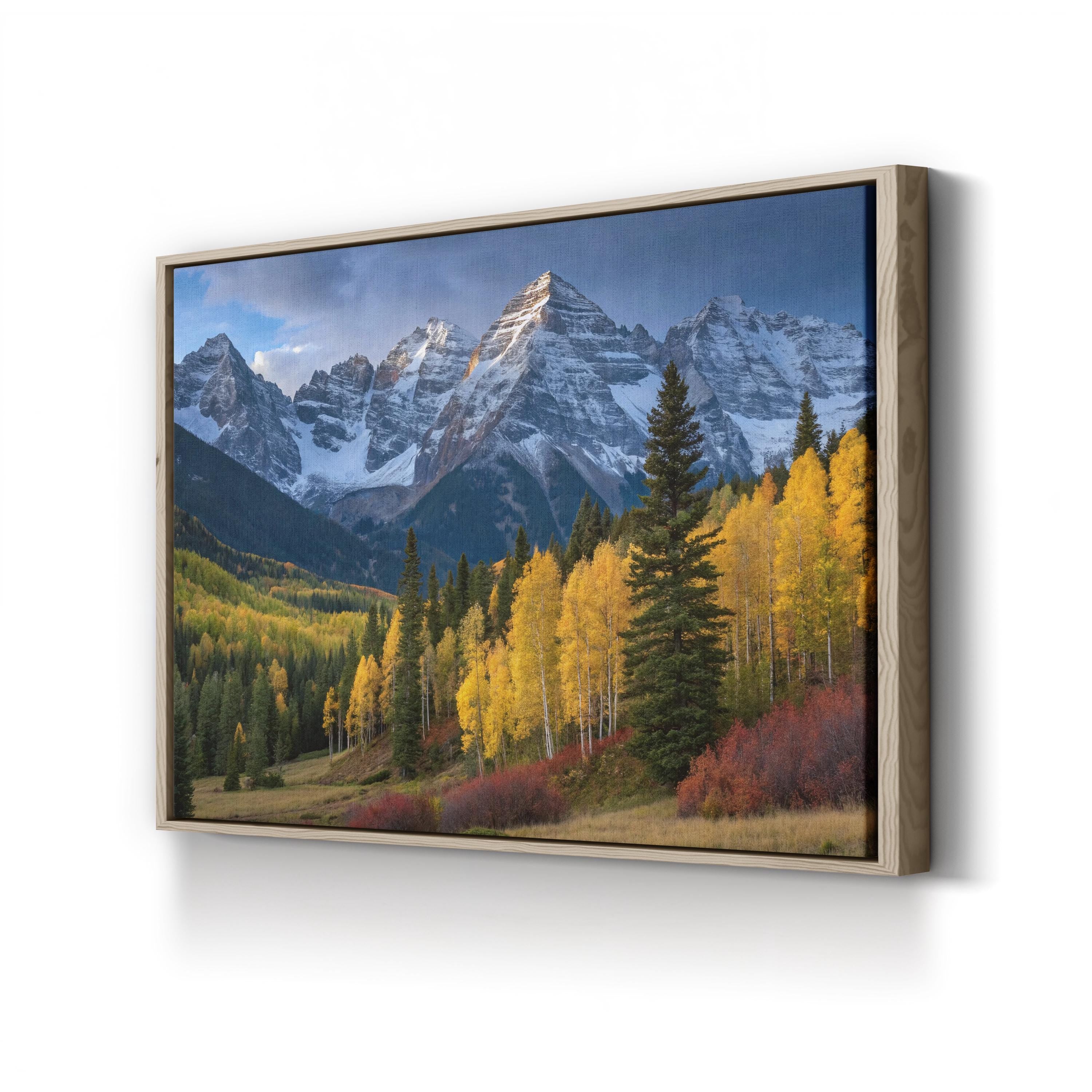 Autumn Aspen Mountain – Vintage Photography Wall Art | Fall Foliage Landscape Canvas Print