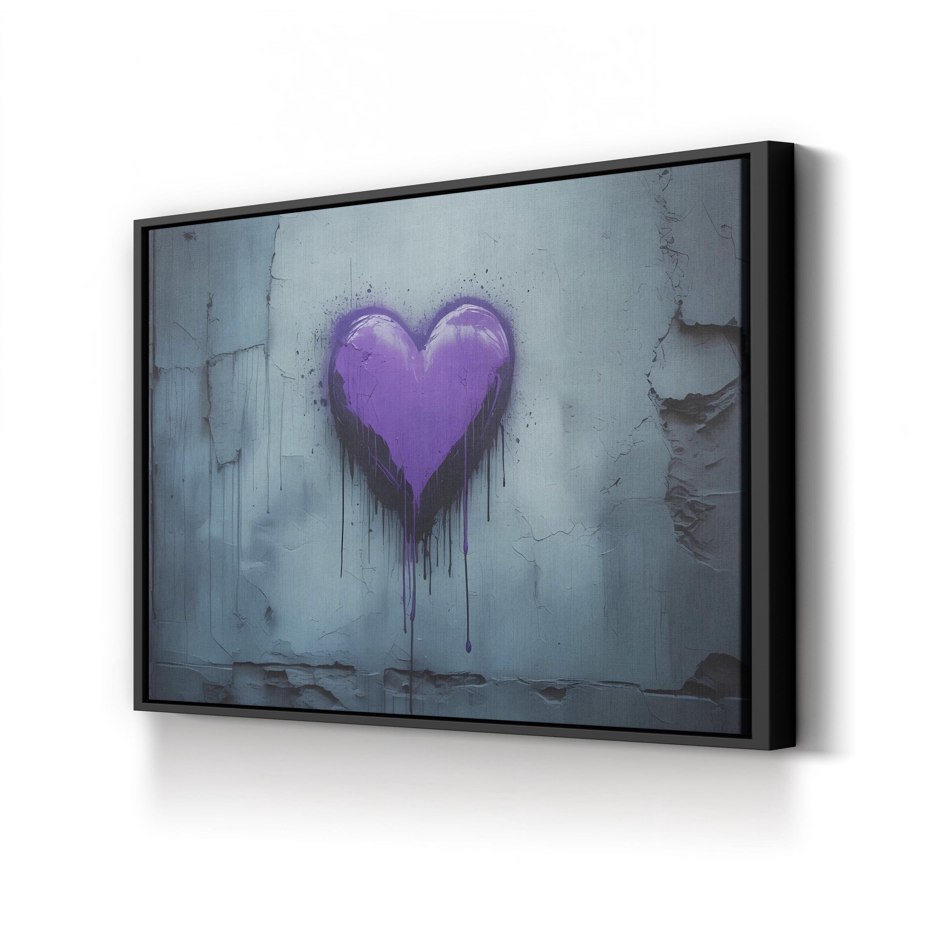 Purple Graffiti Heart – Period Illustration Wall Art | Urban Street Canvas Print