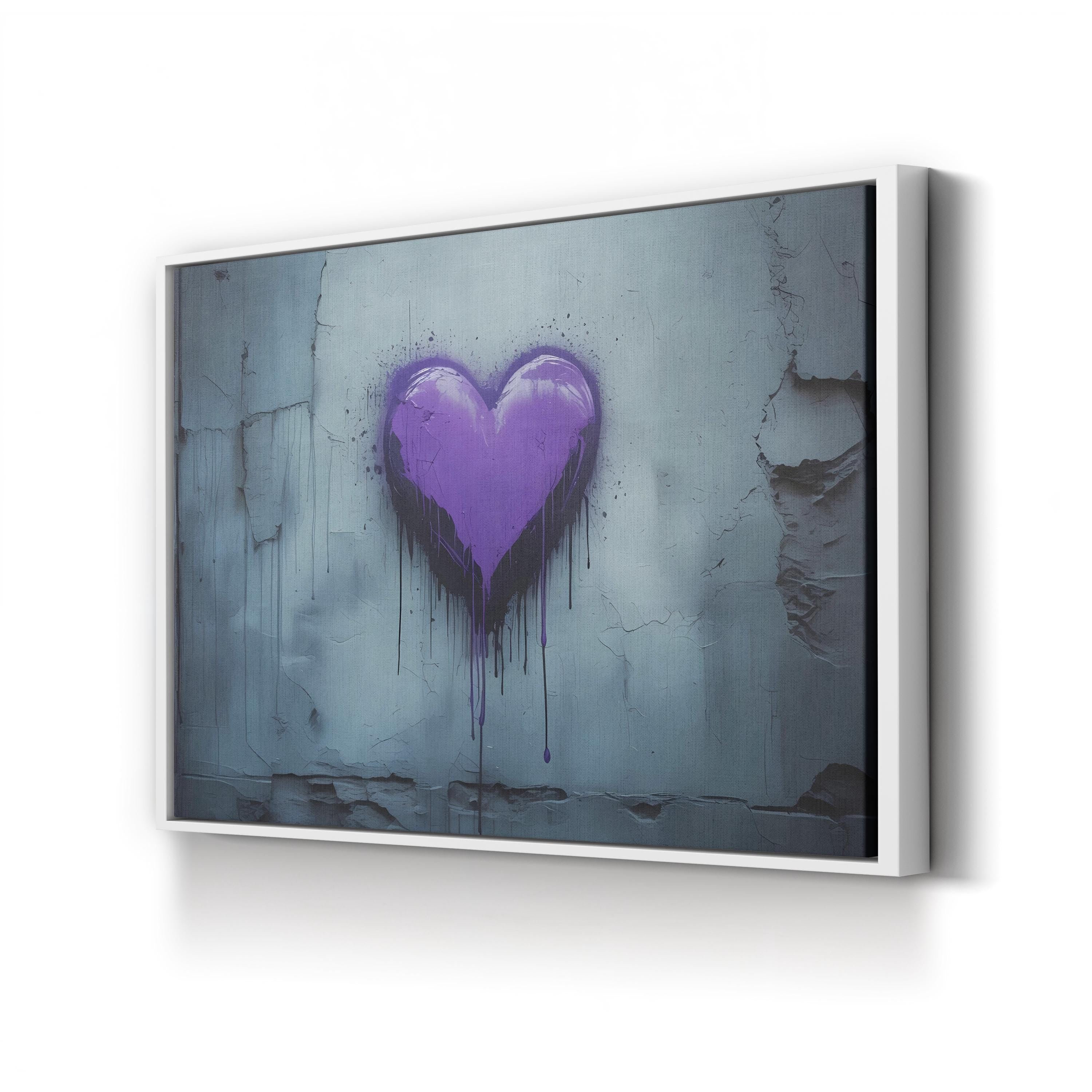 Purple Graffiti Heart – Period Illustration Wall Art | Urban Street Canvas Print