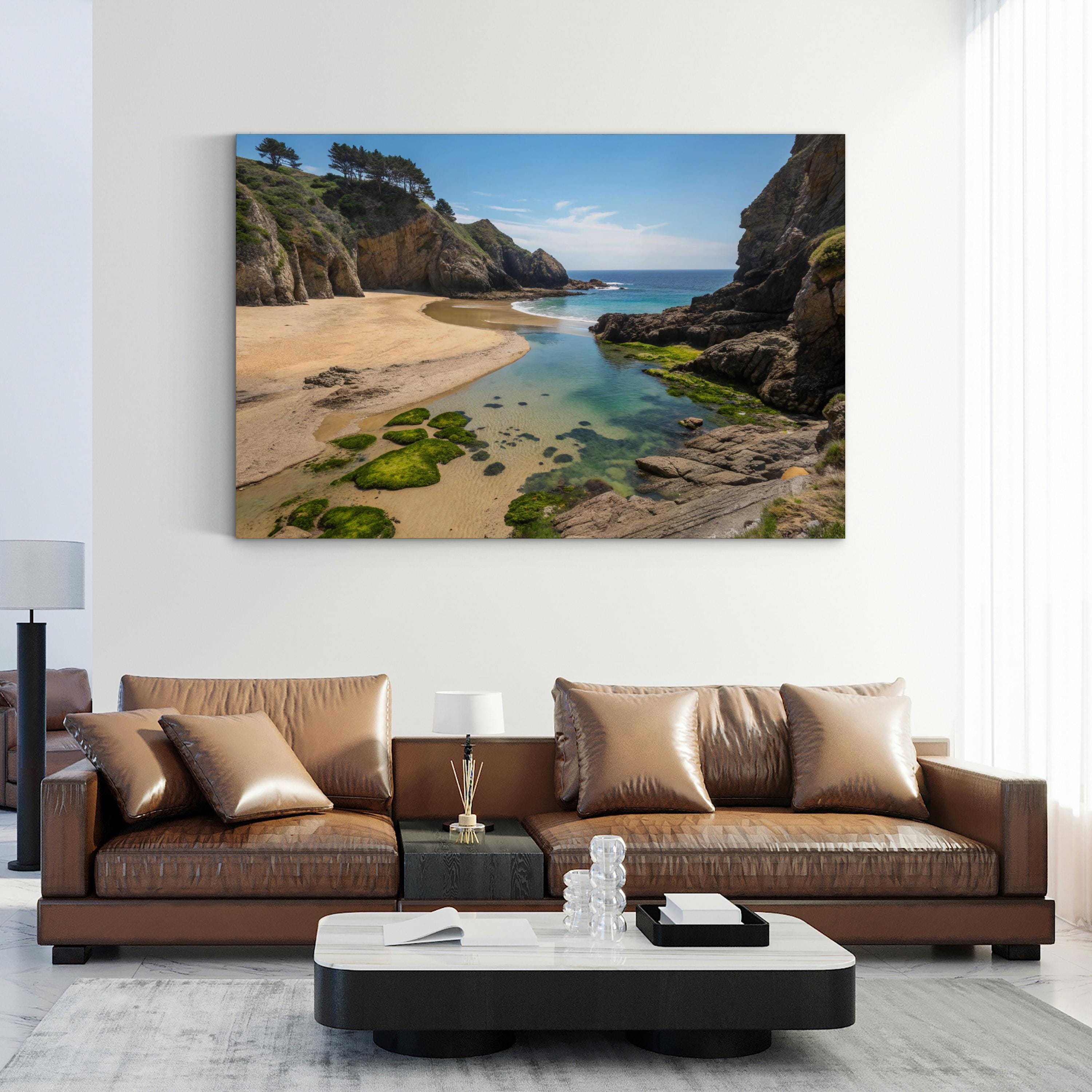 Hidden Beach Cove – Vintage Photography Wall Art | Coastal Ocean Canvas Print
