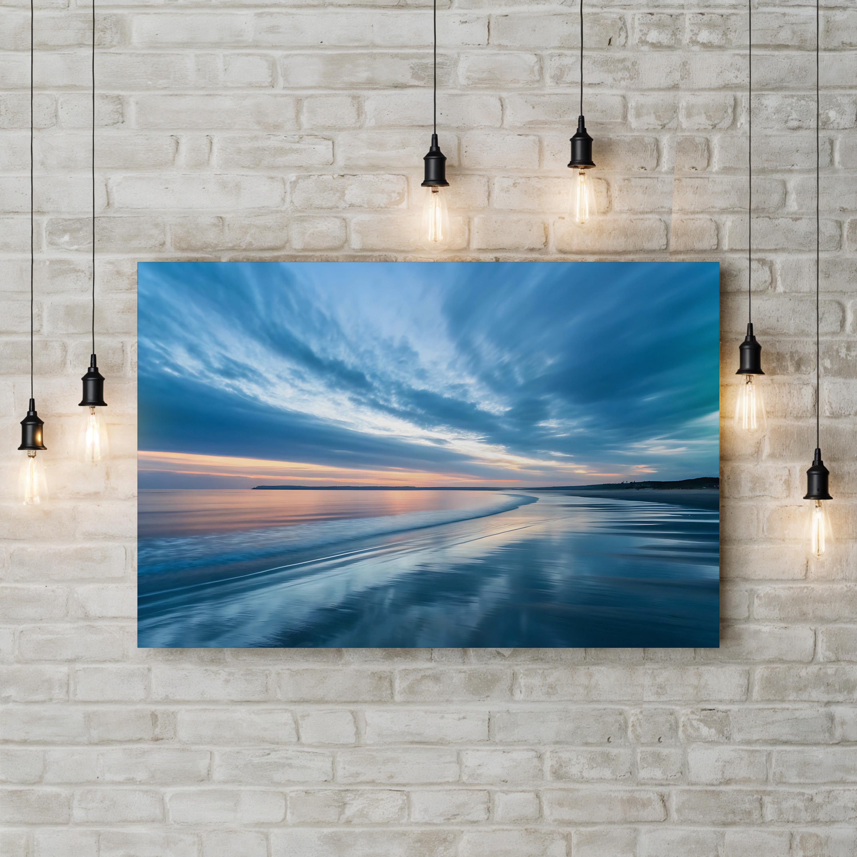 Blue Hour Coastal Reflection – Vintage Photography Wall Art | Nautical Canvas Print