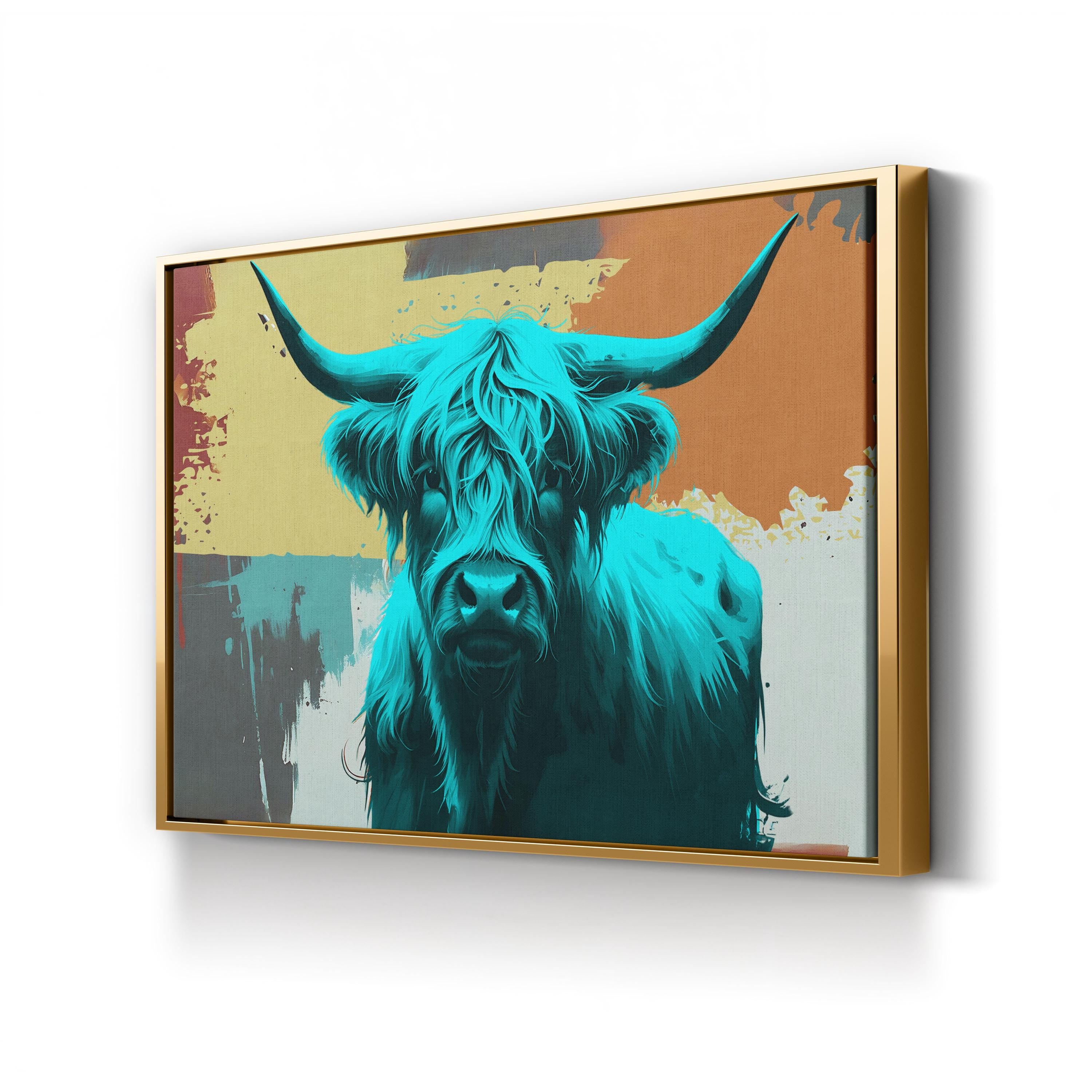 Highland Cow Canvas – Framed Nature Photography Wall Art