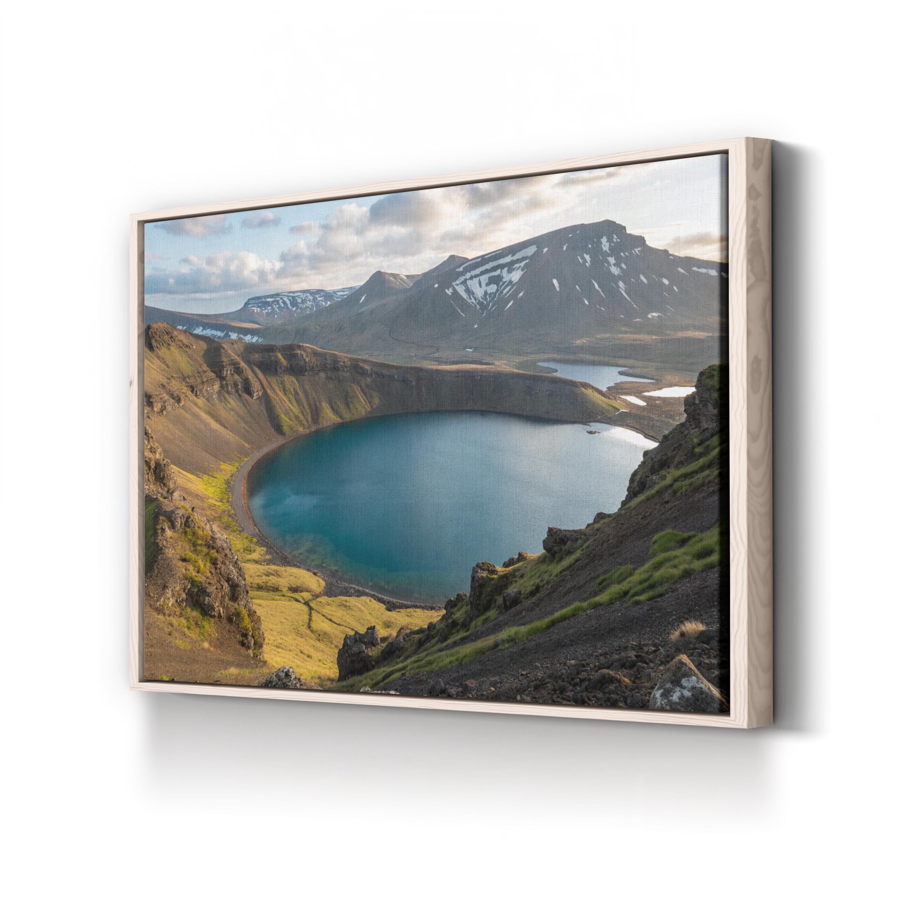 Icelandic Highlands Lake – Vintage Photography Wall Art | Mountain Landscape Canvas Print