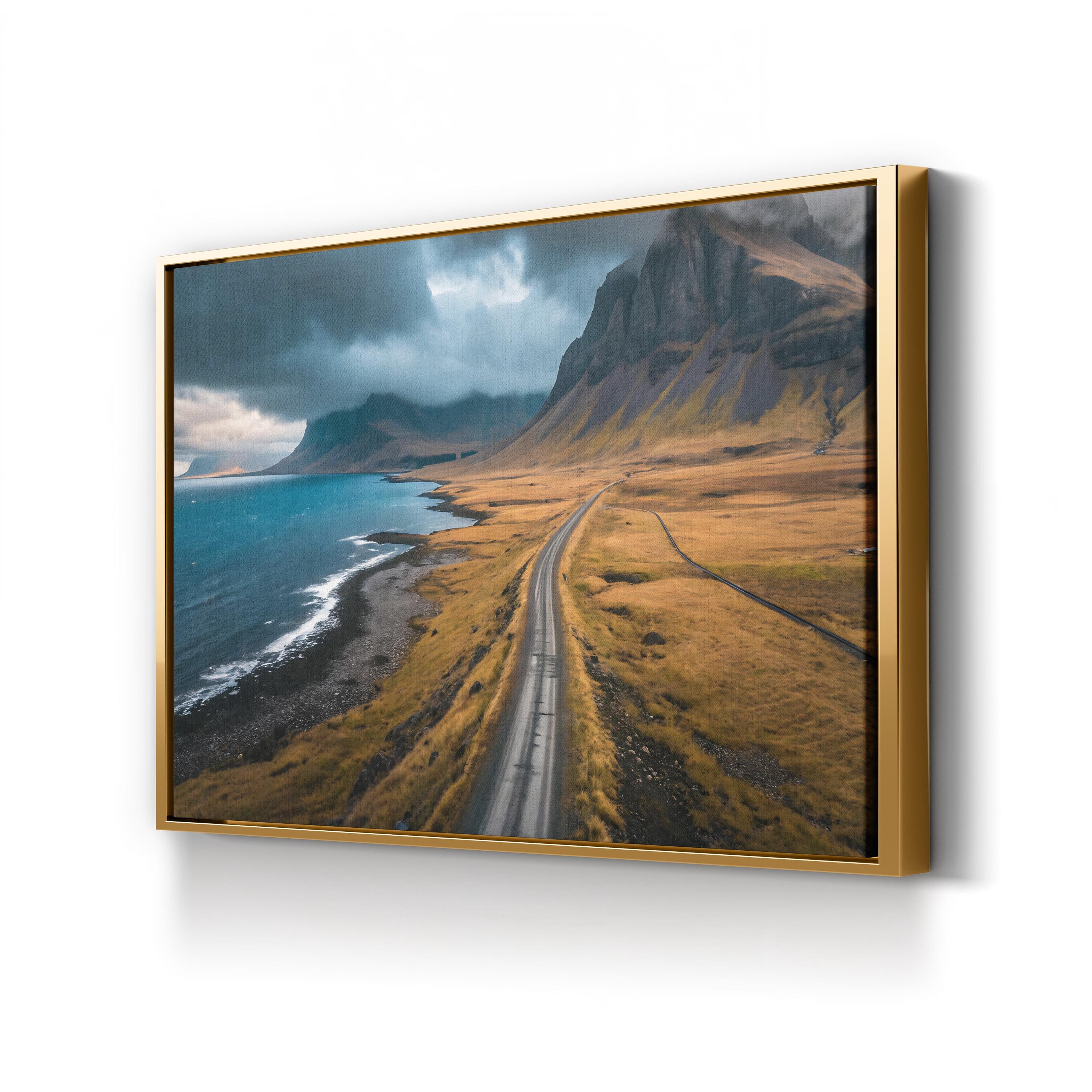 Iceland Coastal Road — Höfn, Southeast Iceland Mountain & North Atlantic Canvas Wall Art