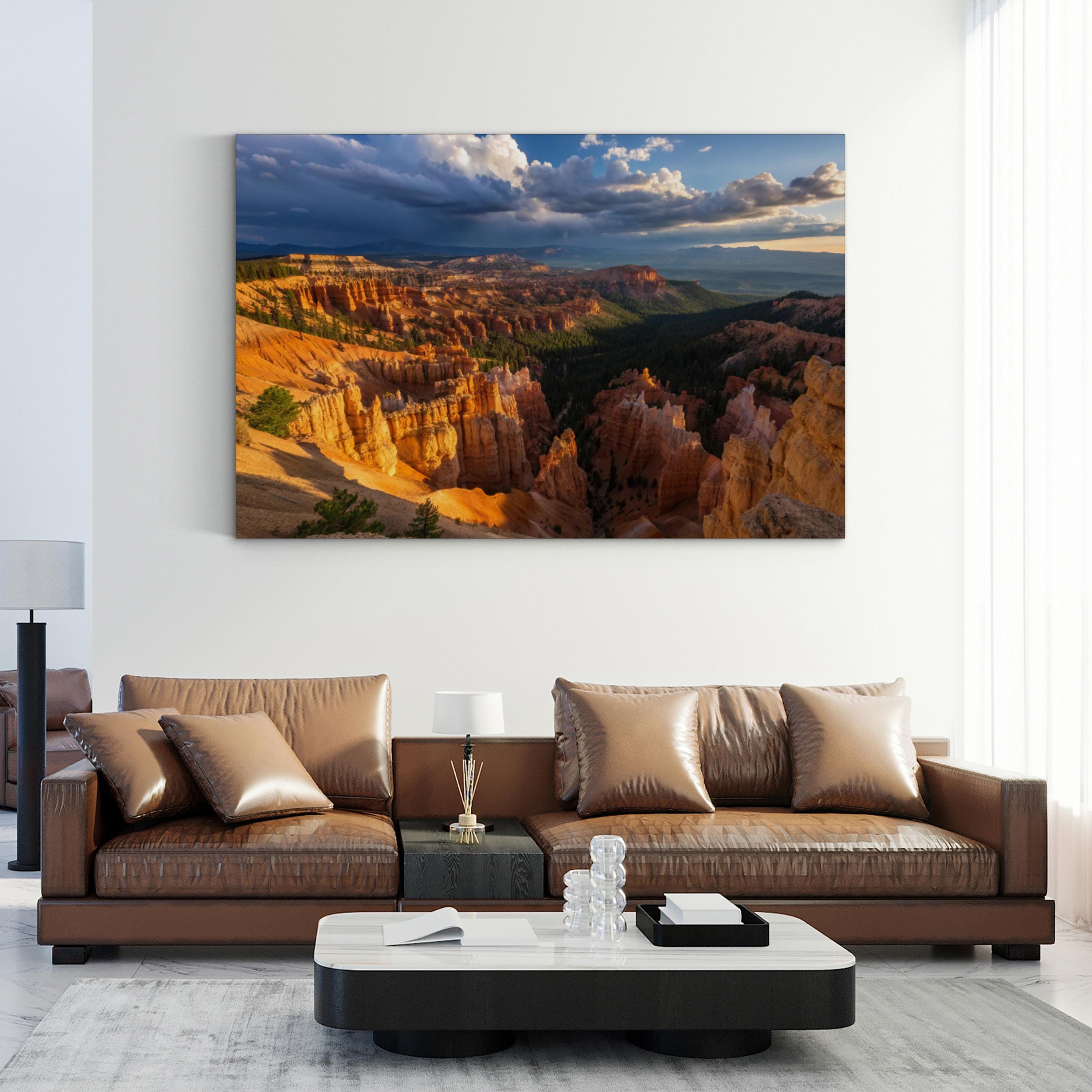 Hoodoo Desert Storm – Vintage Photography Wall Art | Stormy Landscape Canvas Print