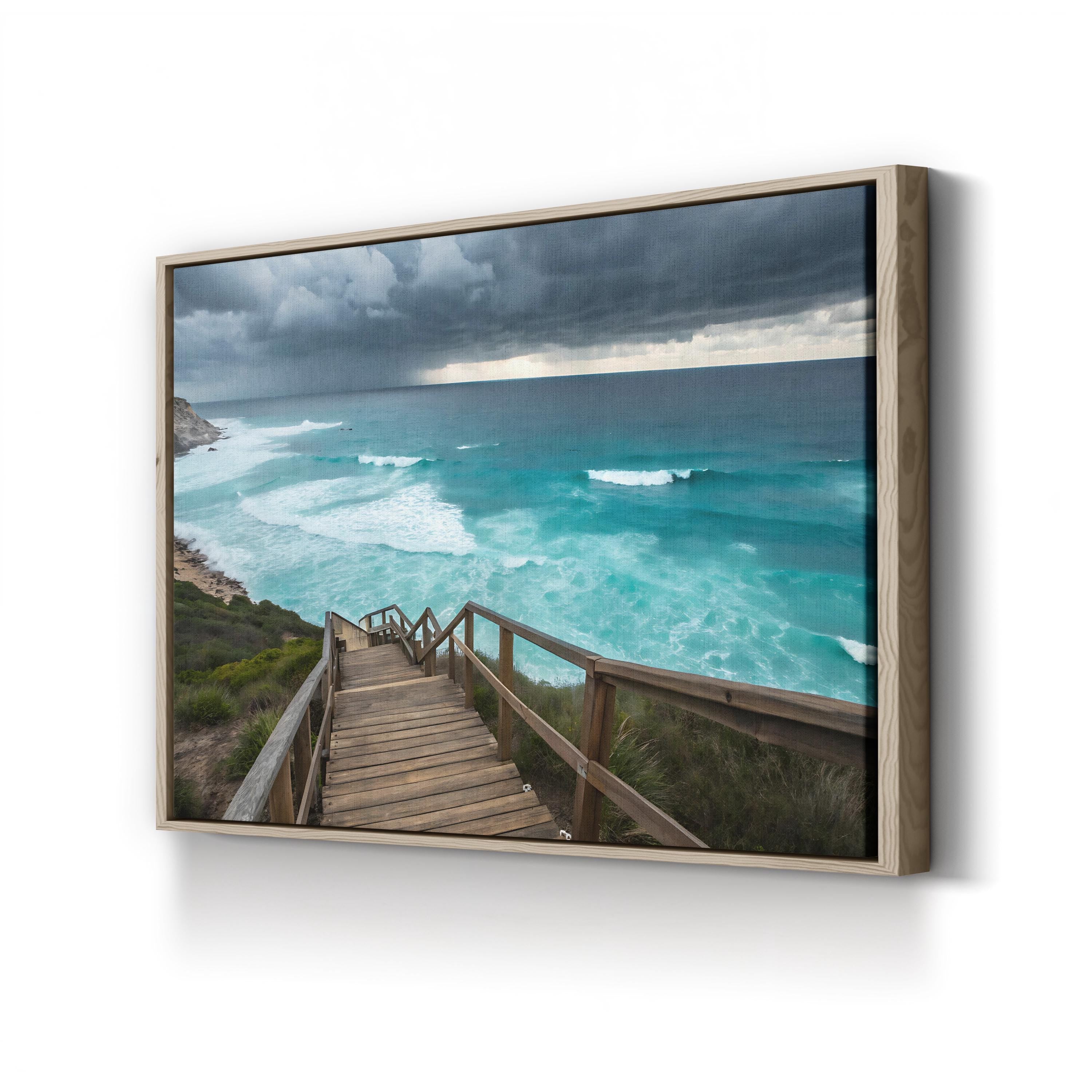 Paradise Beach Boardwalk – Vintage Photography Wall Art | Coastal Canvas Print