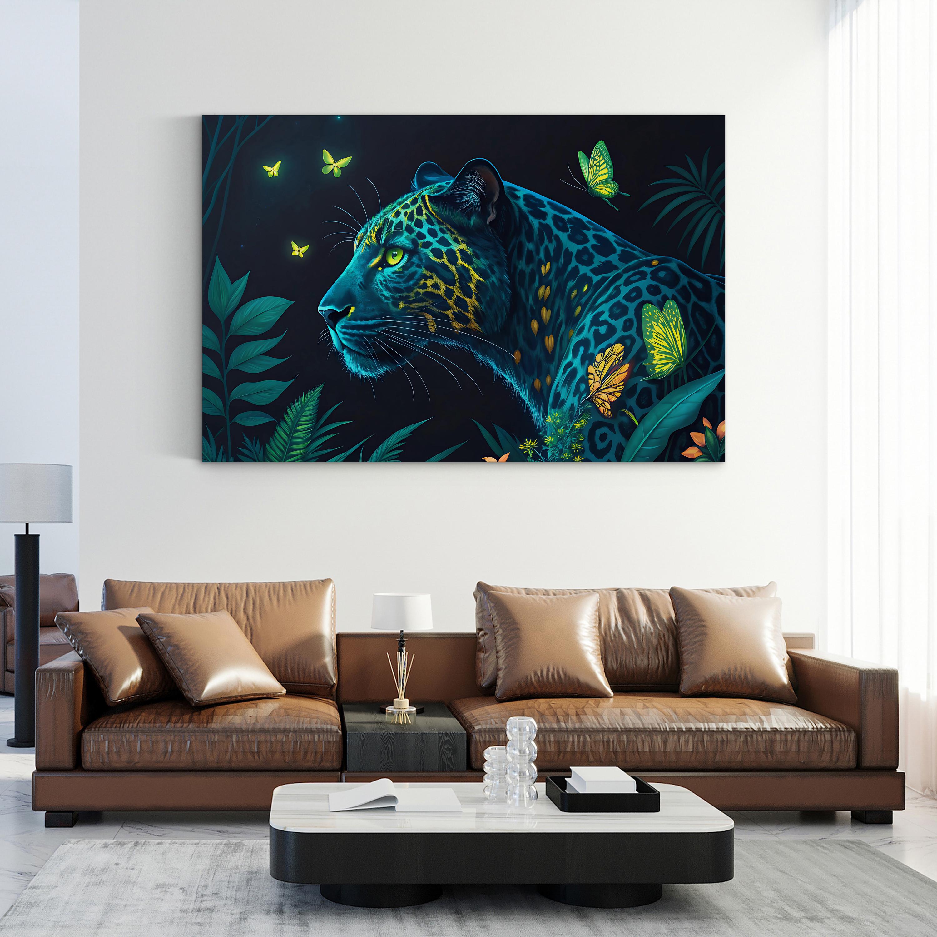 Jungle Leopard – Period Illustration Wall Art | Wildlife Canvas Print