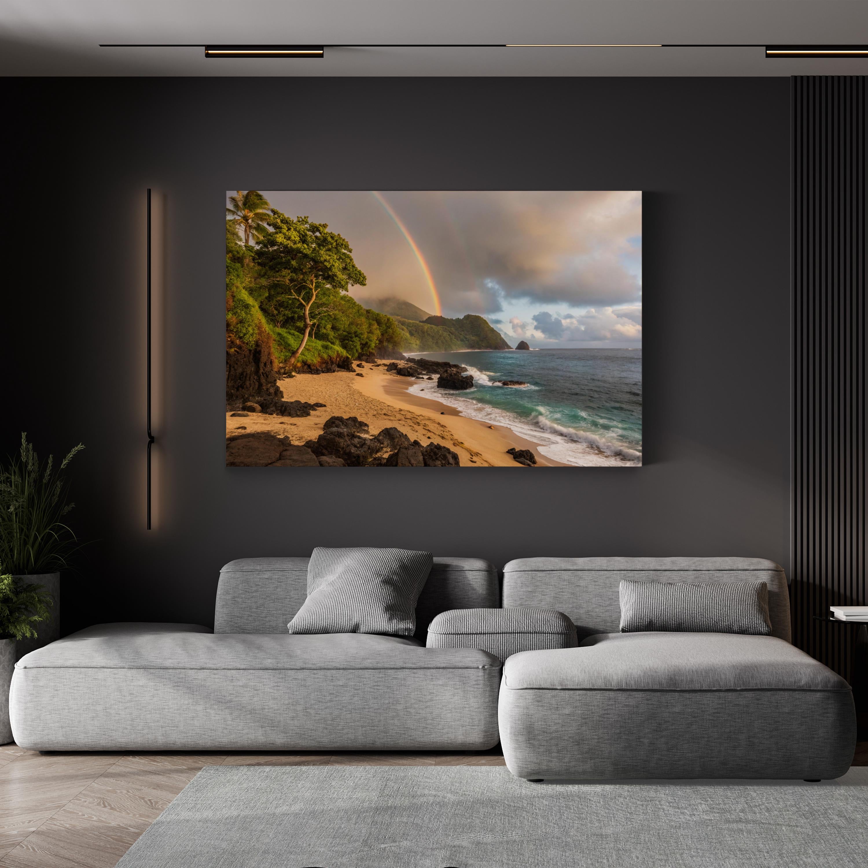 Kauai Rainbow Beach – Vintage Photography Wall Art | Coastal Ocean Canvas Print