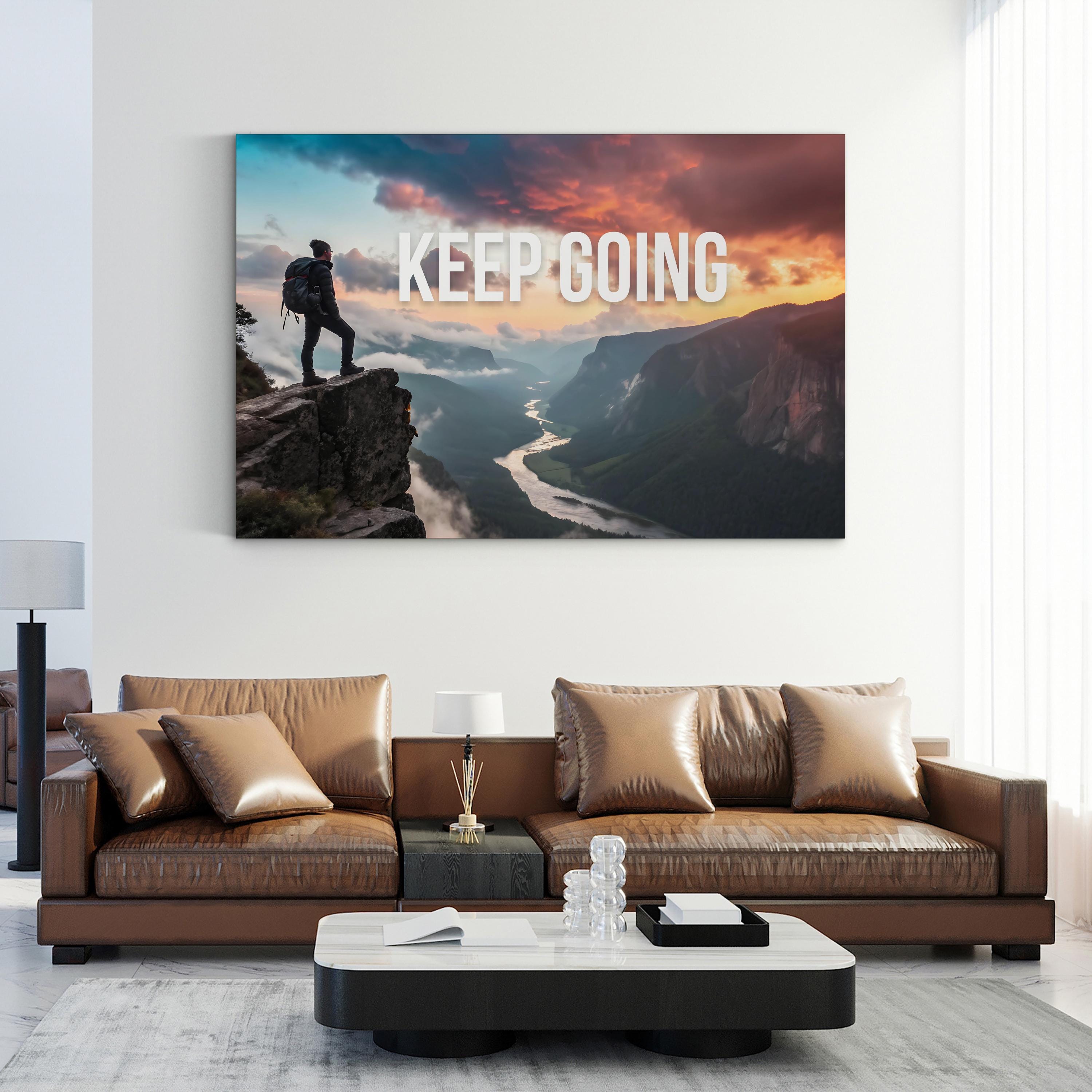 Motivational Mountain Summit – Vintage Photography Wall Art | Inspirational Canvas Print