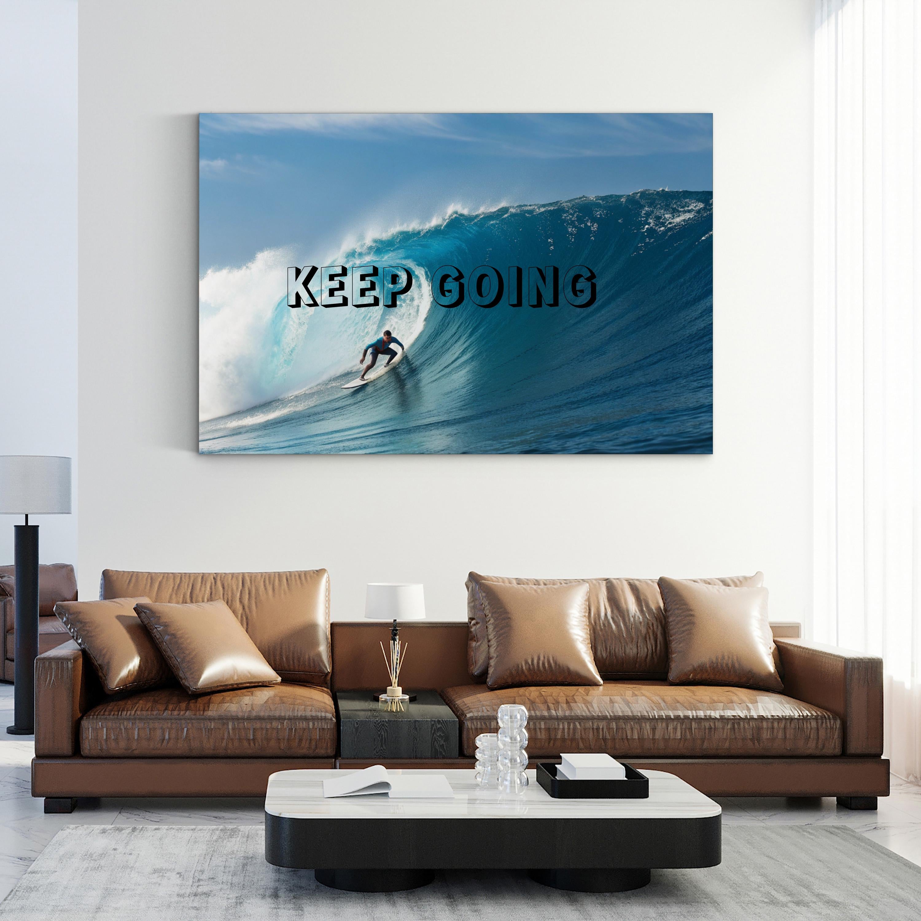 Keep Going Surfing Canvas — Inspirational Coastal Beach Wall Art