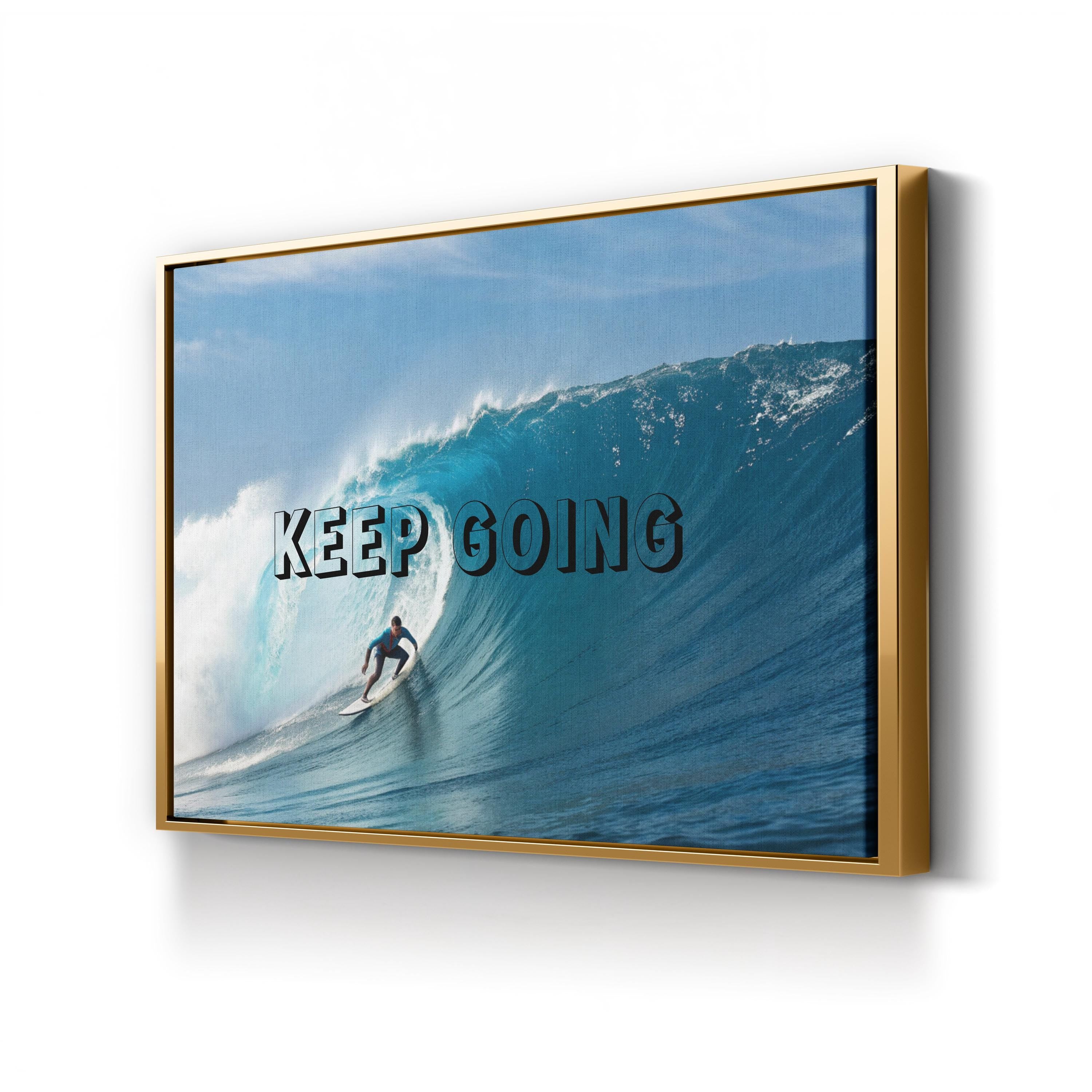 Keep Going Surfing Canvas — Inspirational Coastal Beach Wall Art