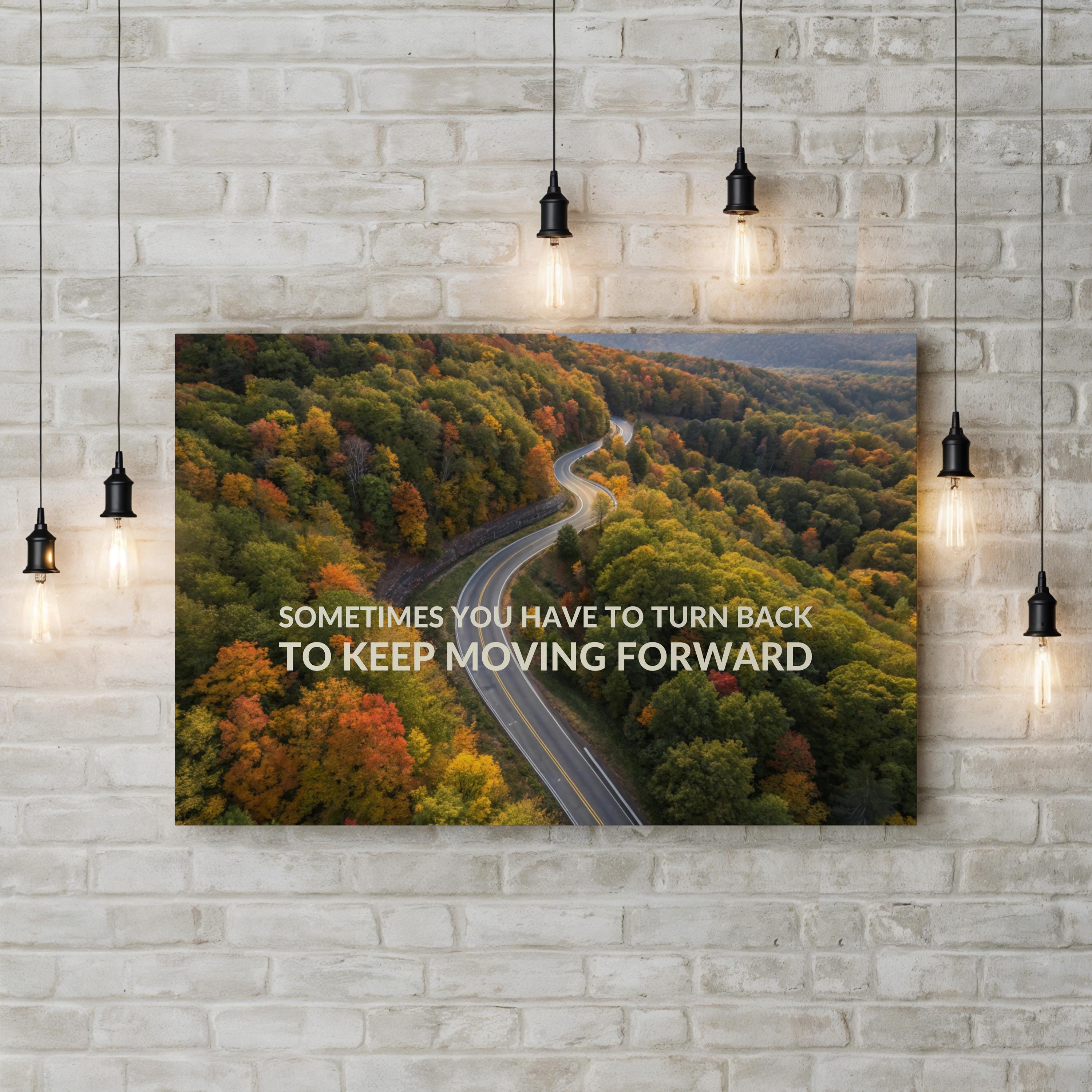 Motivational Mountain Road – Vintage Photography Wall Art | Inspirational Landscape Canvas Print