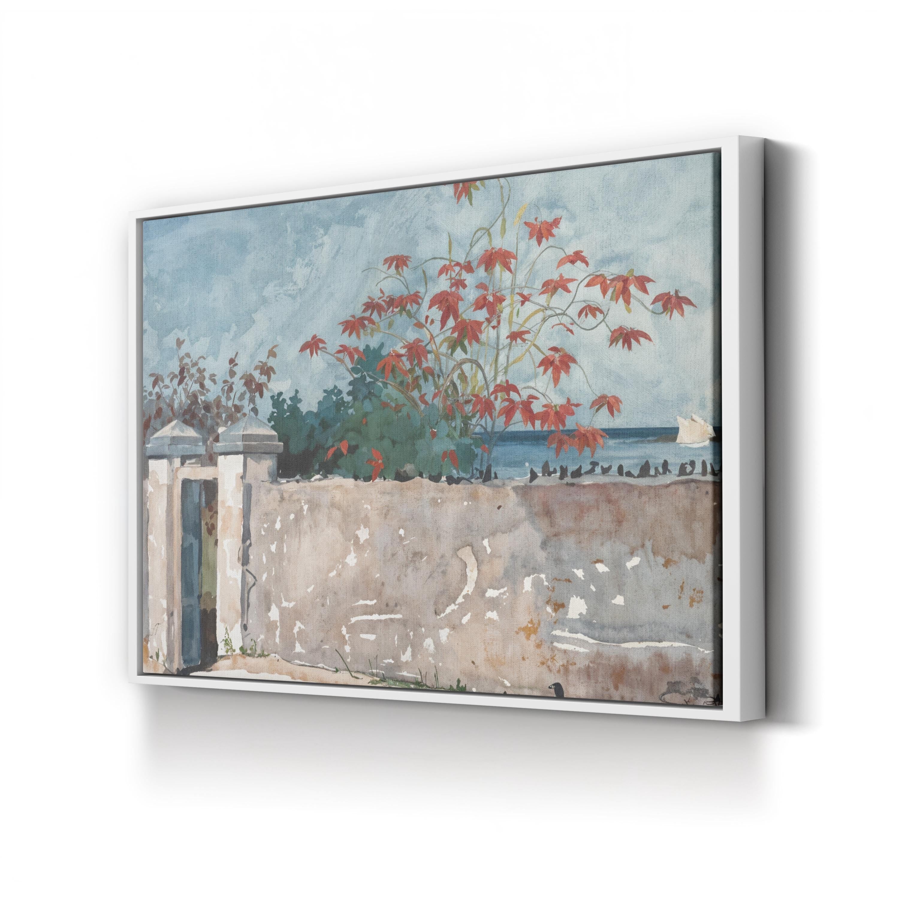 A Wall, Nassau by Winslow Homer canvas print in White framed canvas