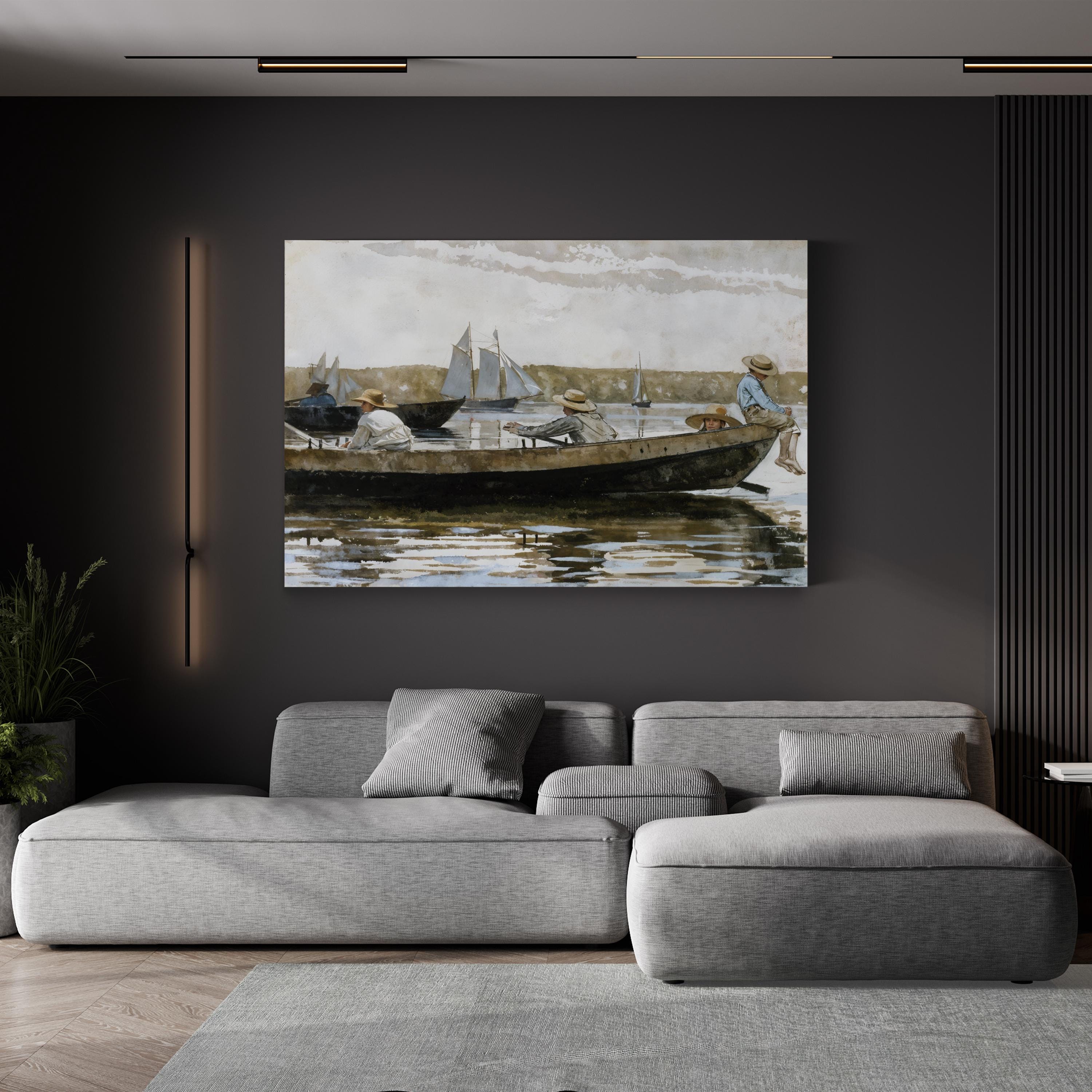 Warship at Sea in the Mist canvas print in Gallery Canvas 1.50" frame