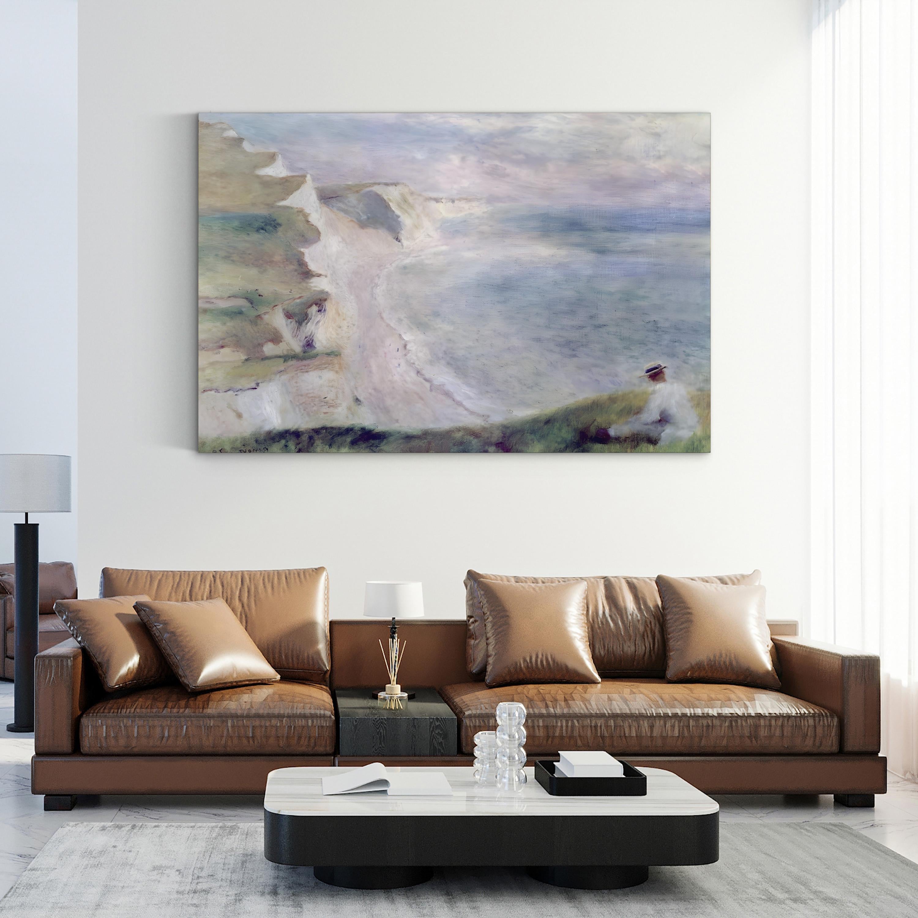 Cliffs at Pourville 1879 – Impressionist Wall Art | Coastal Seascape Canvas Print