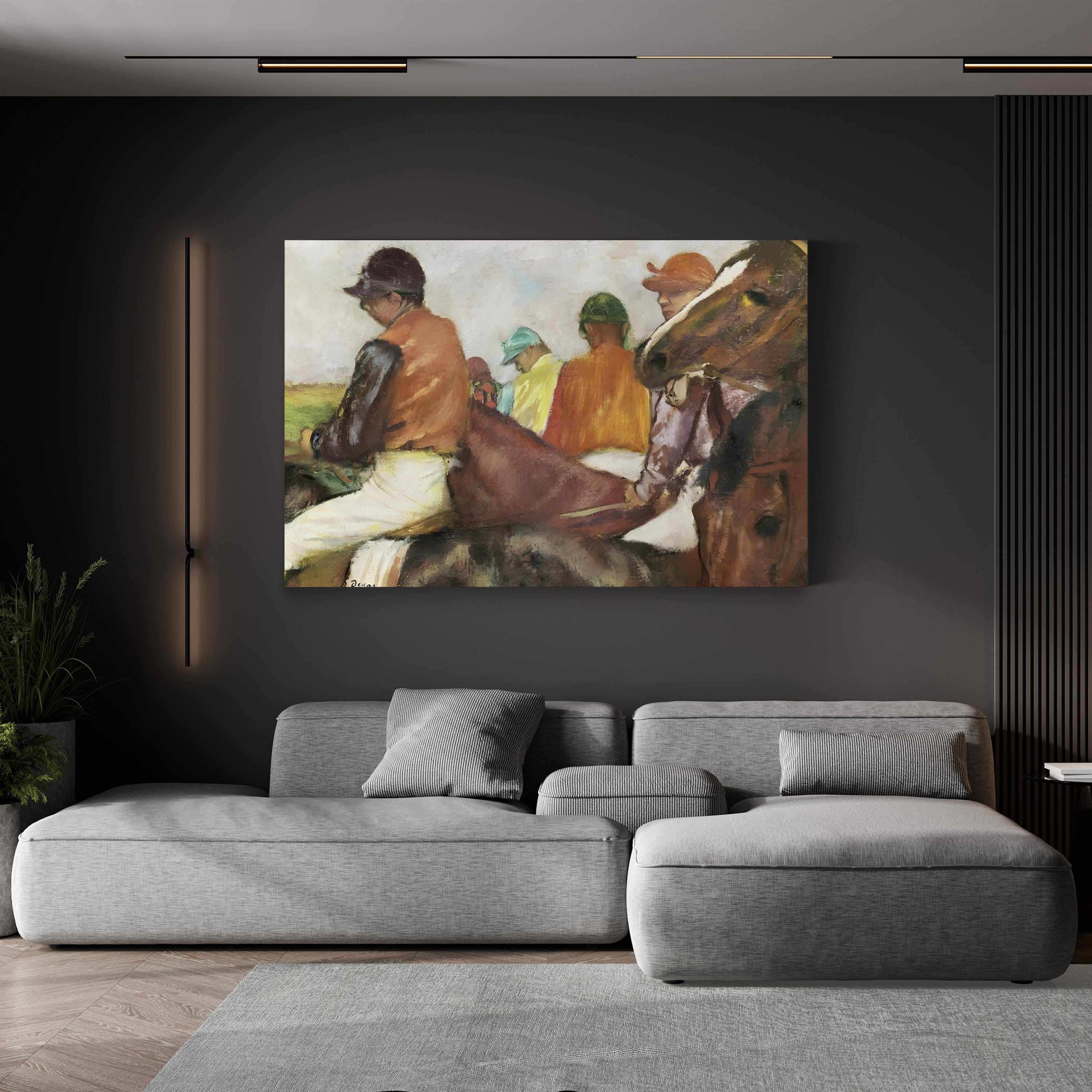 The Races III Wall Art – Impressionist Horse Racing Canvas by Edgar Degas