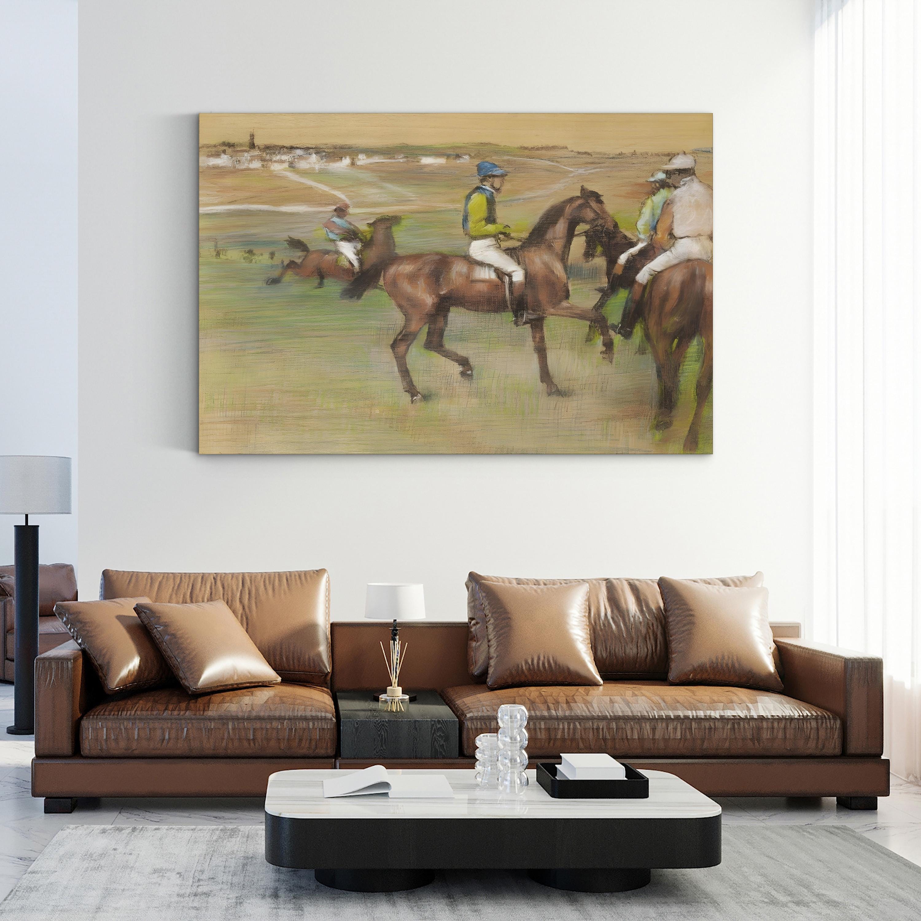 The Races IV Wall Art – Impressionist Horse Racing Canvas by Edgar Degas