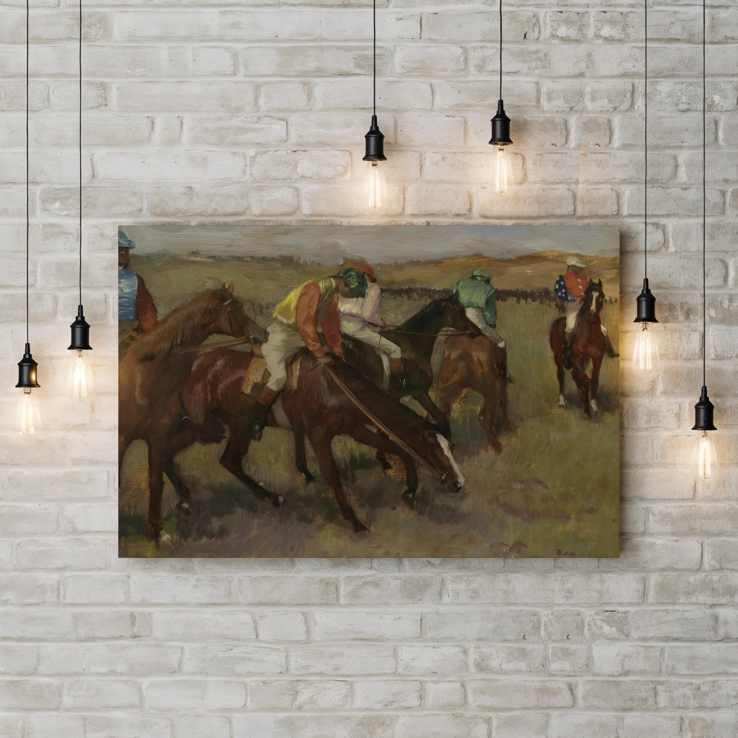 The Races VI Wall Art – Impressionist Horse Racing Scene by Edgar Degas