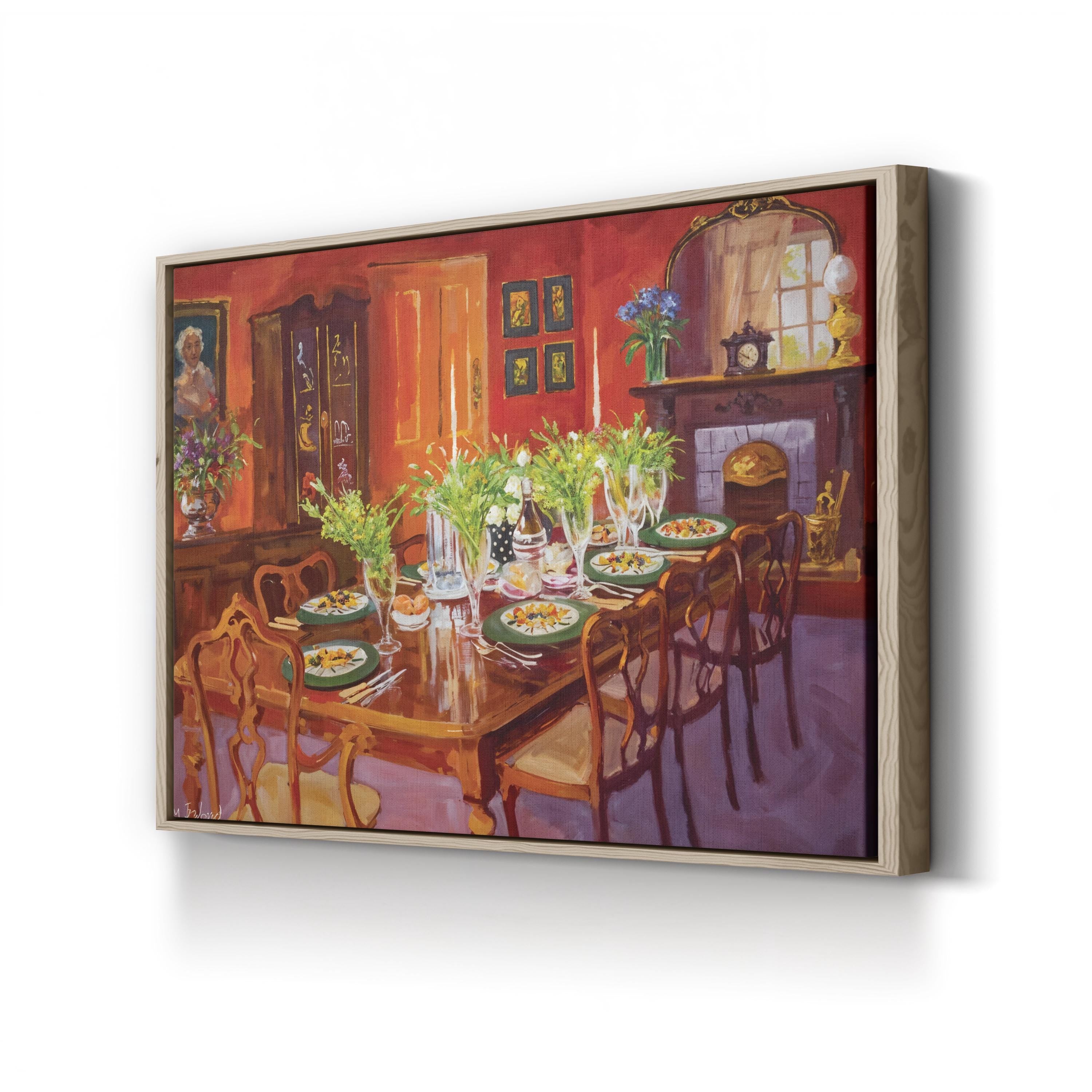Elegant Dining Room Wall Art – Classic Interior Scene | Timeless Home Decor Canvas Print