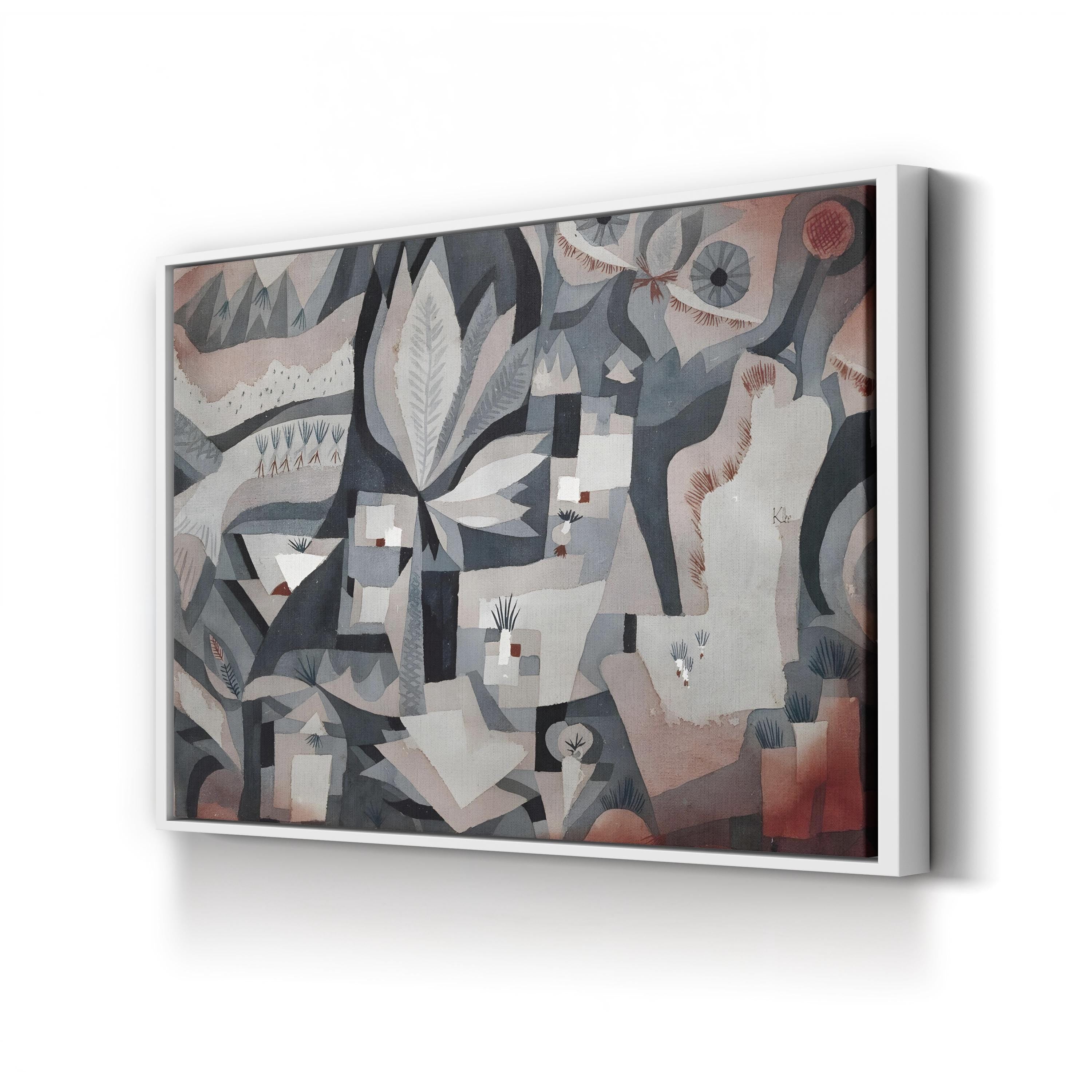 Dry-Cool Garden, c. 1921 by Paul Klee canvas print in white frame