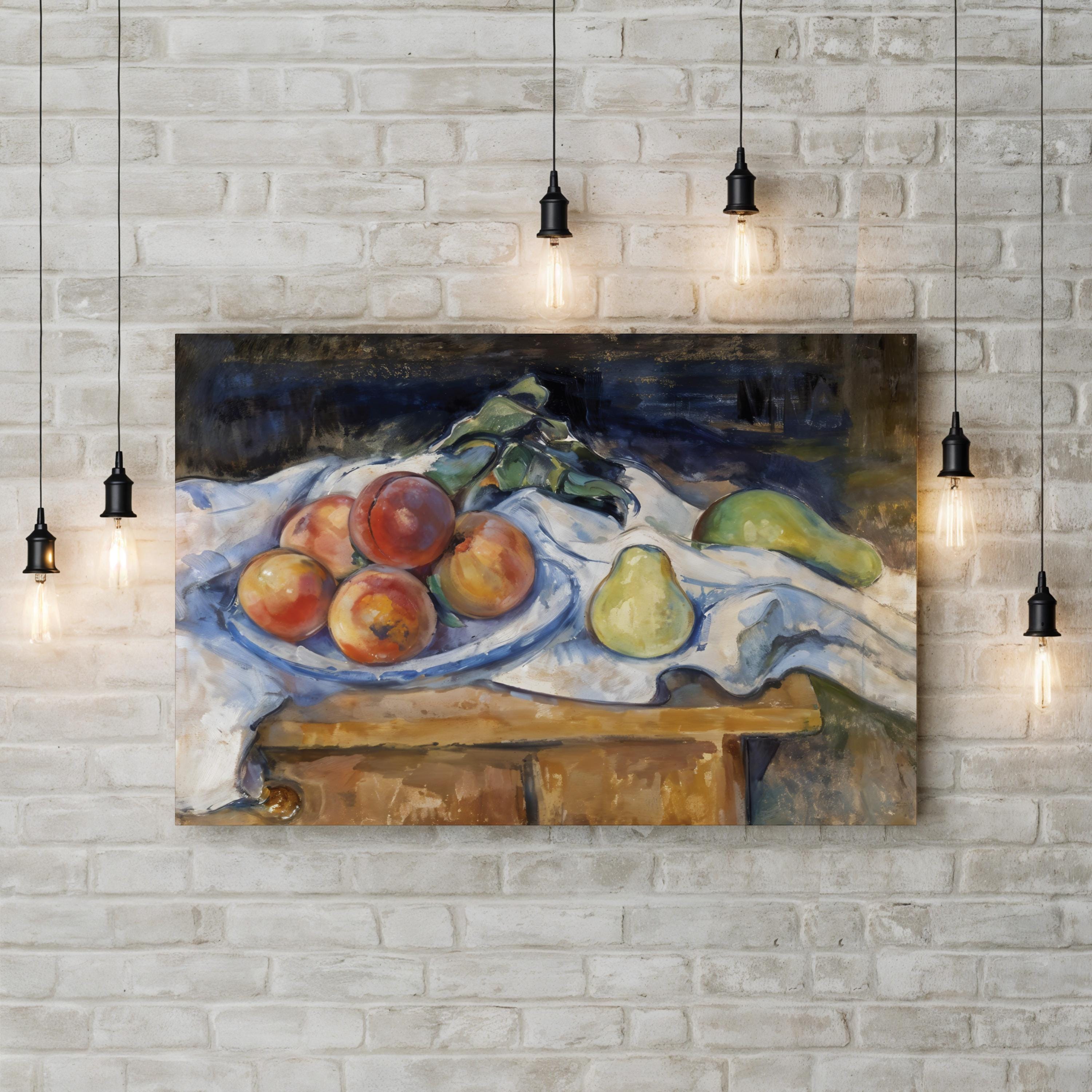 Fruit On a Table, 1890–93 Wall Art by Paul Cézanne – Classic Still Life Canvas Print