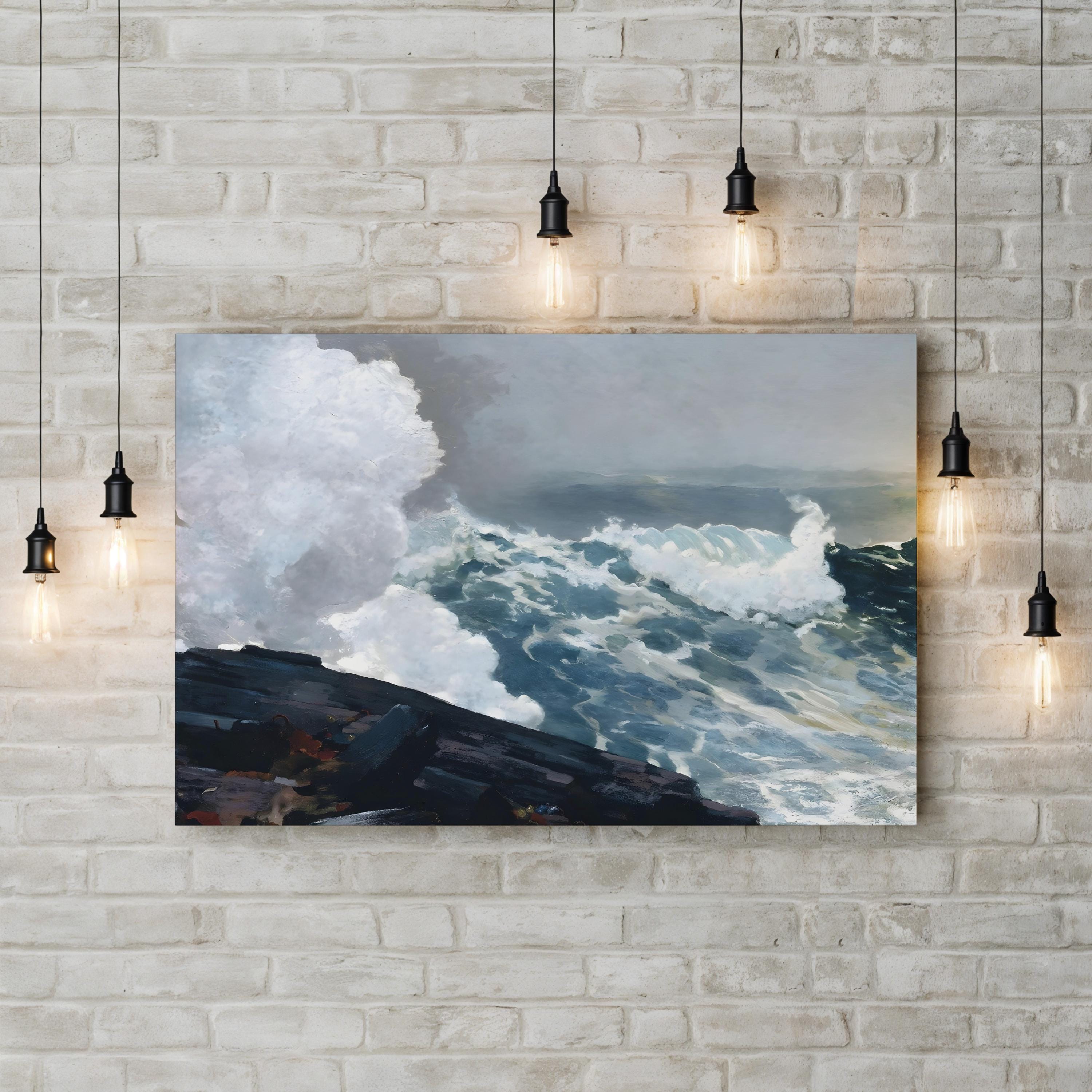 Homer’s Crashing Waves III Coastal Seascape Wall Art by Winslow Homer
