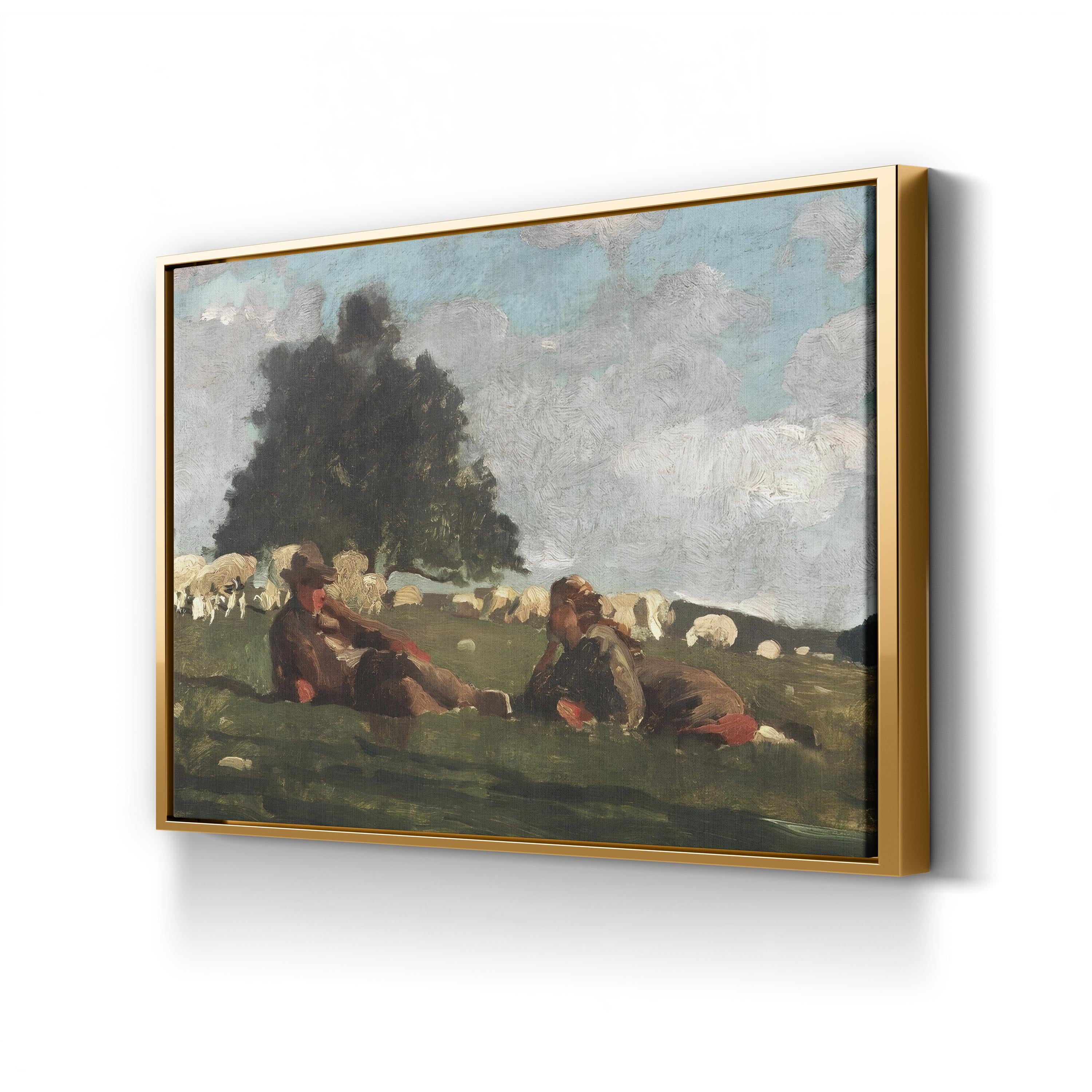 Homer’s Sheep Countryside I Wall Art by Winslow Homer | Pastoral American Landscape Canvas
