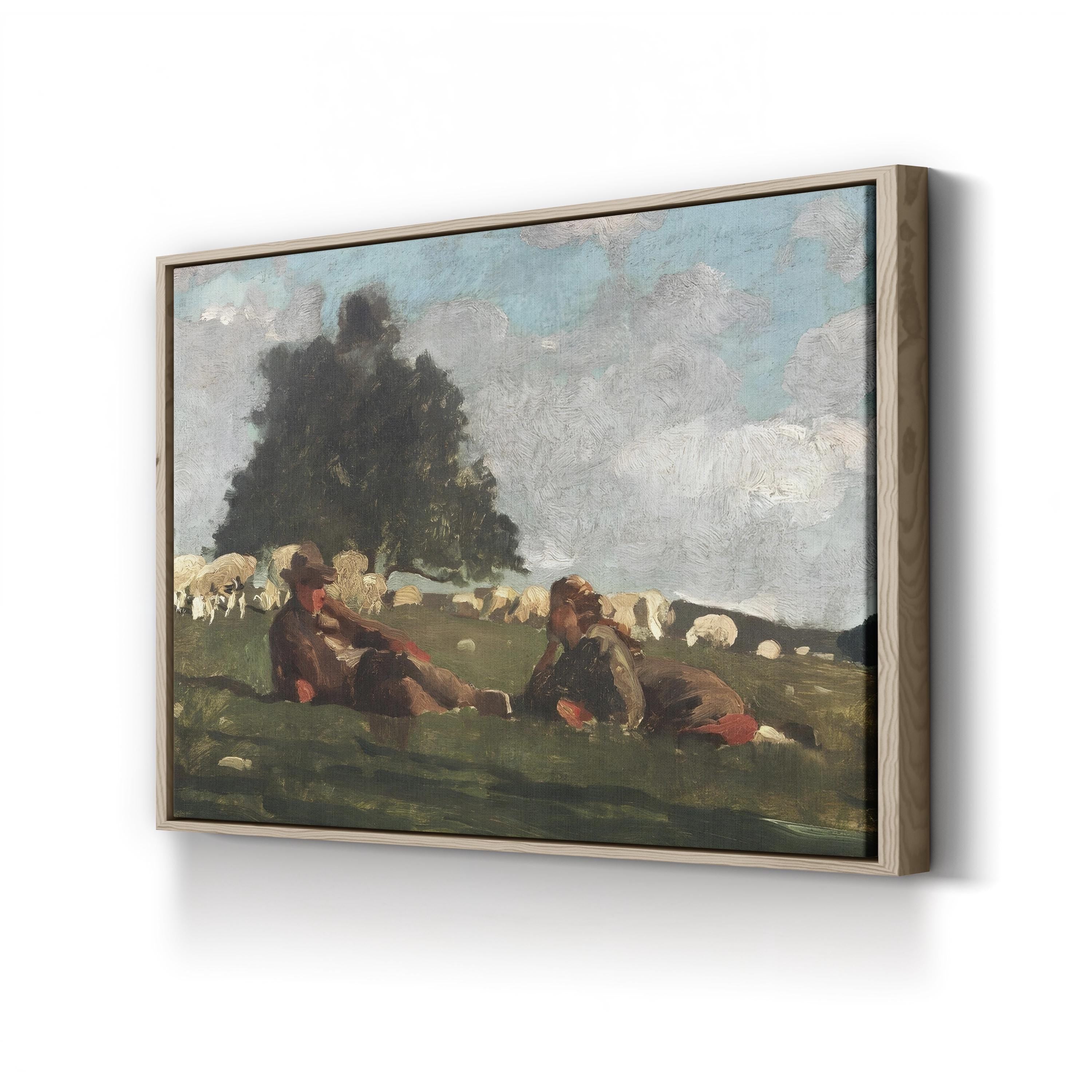 Homer’s Sheep Countryside I Wall Art by Winslow Homer | Pastoral American Landscape Canvas
