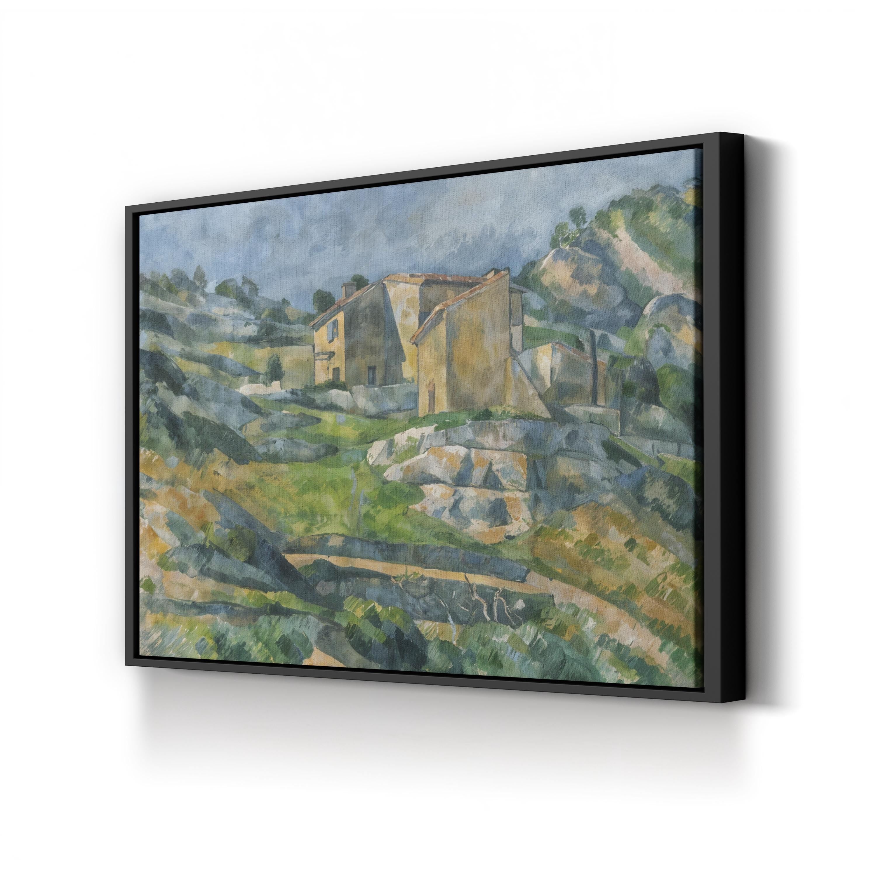 Houses in Provence: Riaux Valley near L’Estaque Wall Art – Cézanne 1883 French Landscape