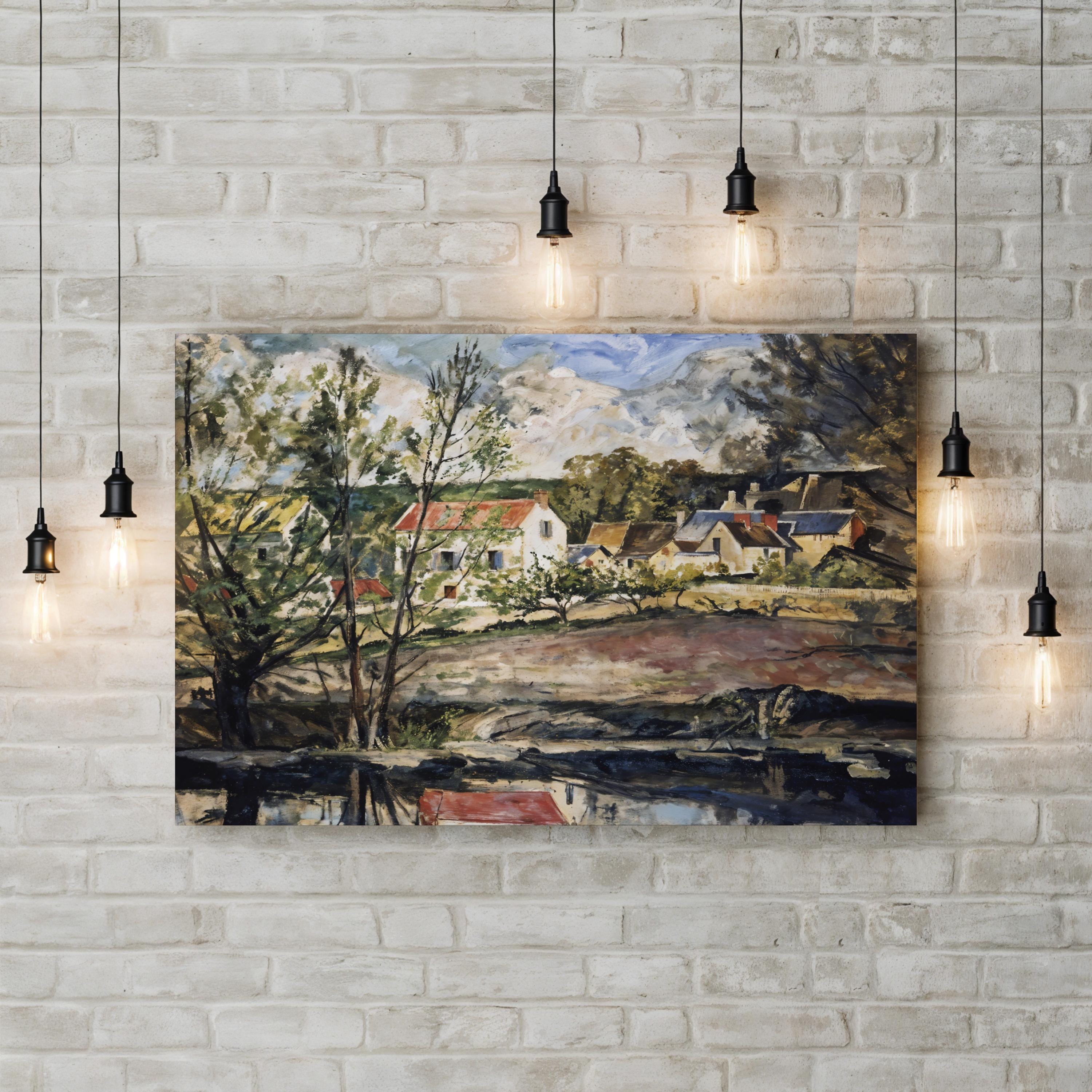 In the Oise Valley Wall Art by Paul Cézanne – Post-Impressionist French Countryside Landscape Canvas Print