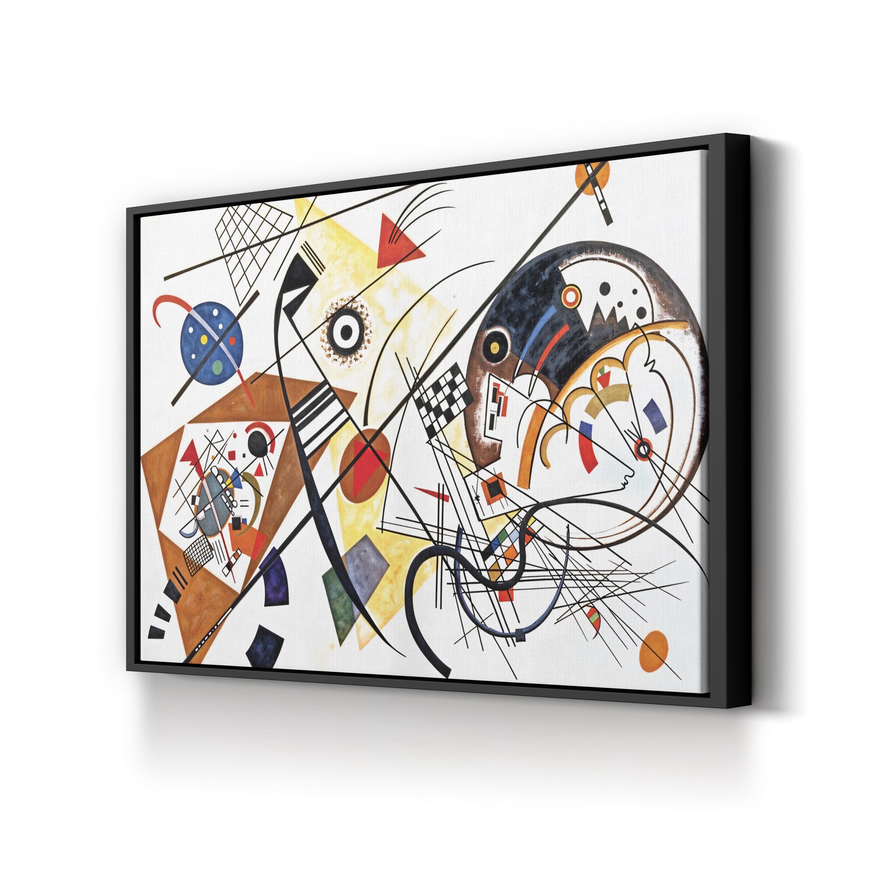 On White II by Wassily Kandinsky canvas print in Black frame