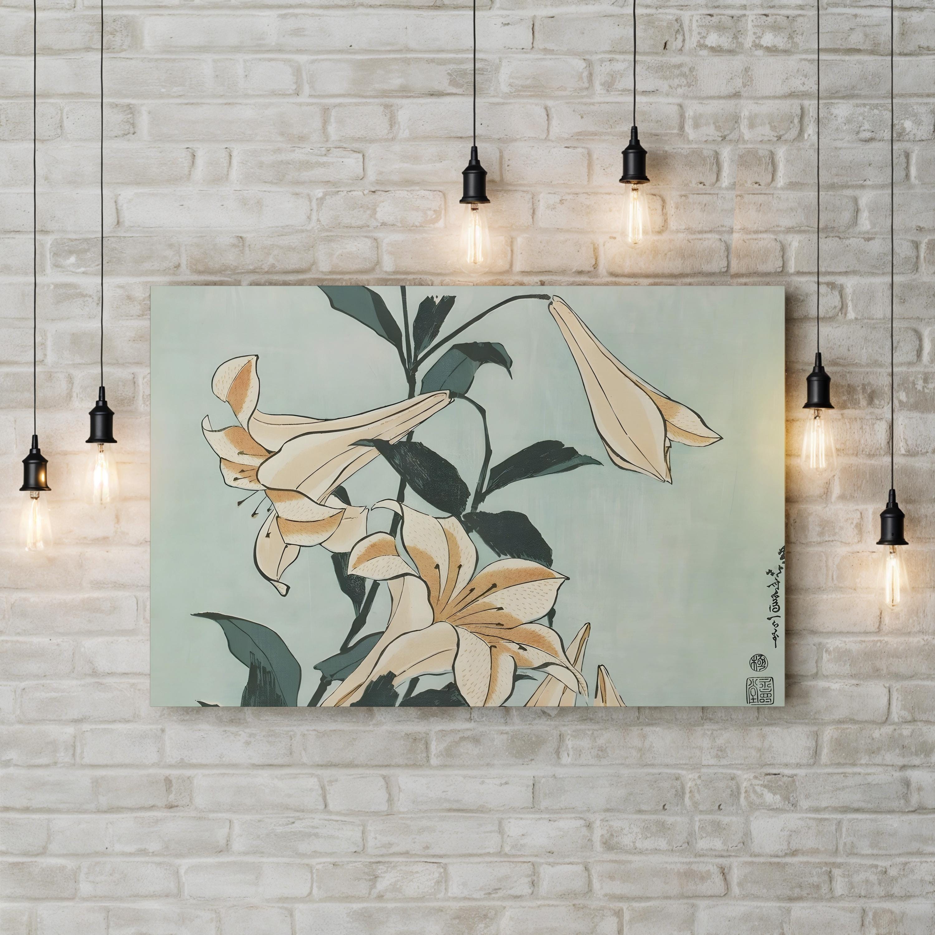 Katsushika Hokusai Floral II Japanese Woodblock Wall Art