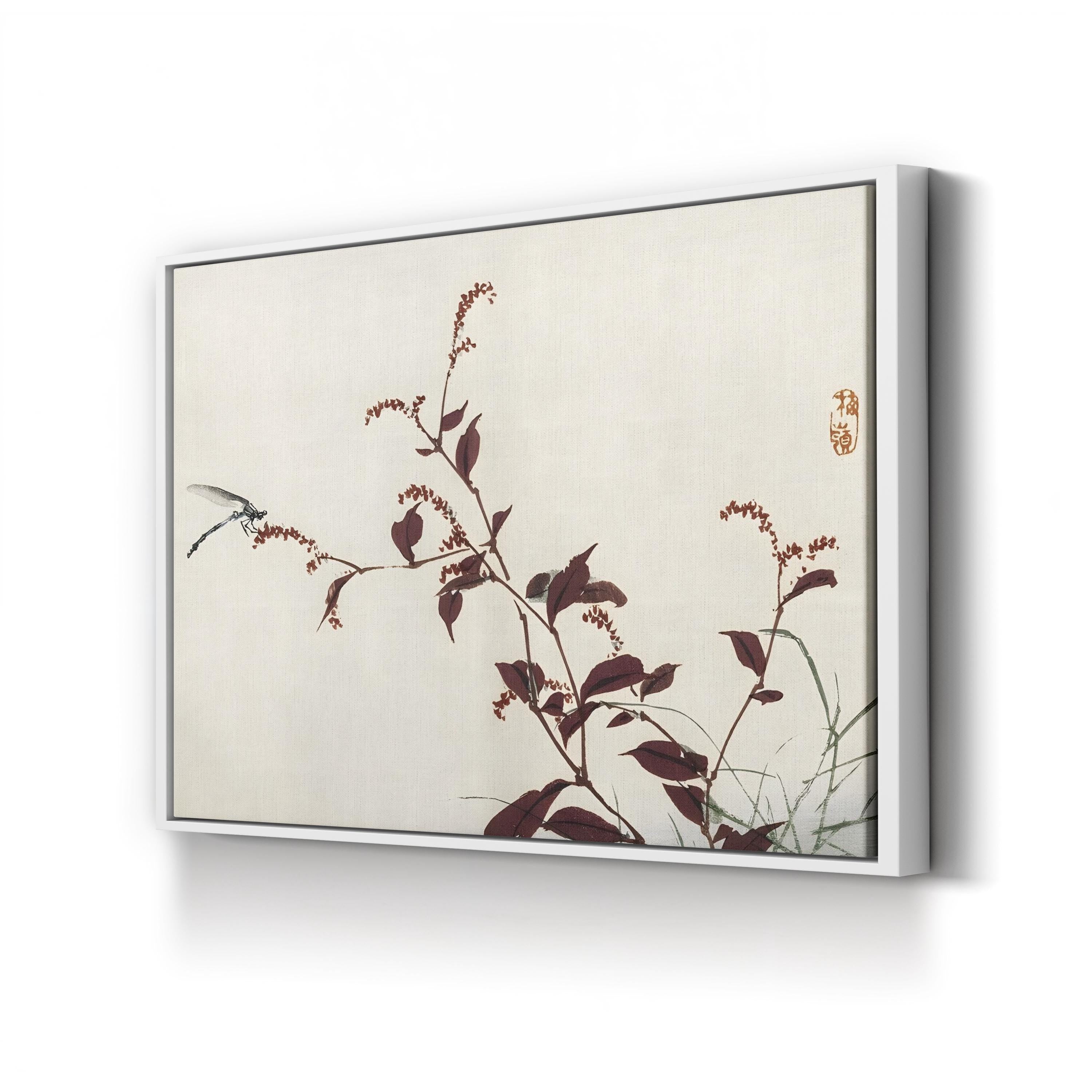 Kono Bairei Dragonflies II Wall Art | Japanese Nature Illustration Canvas Print