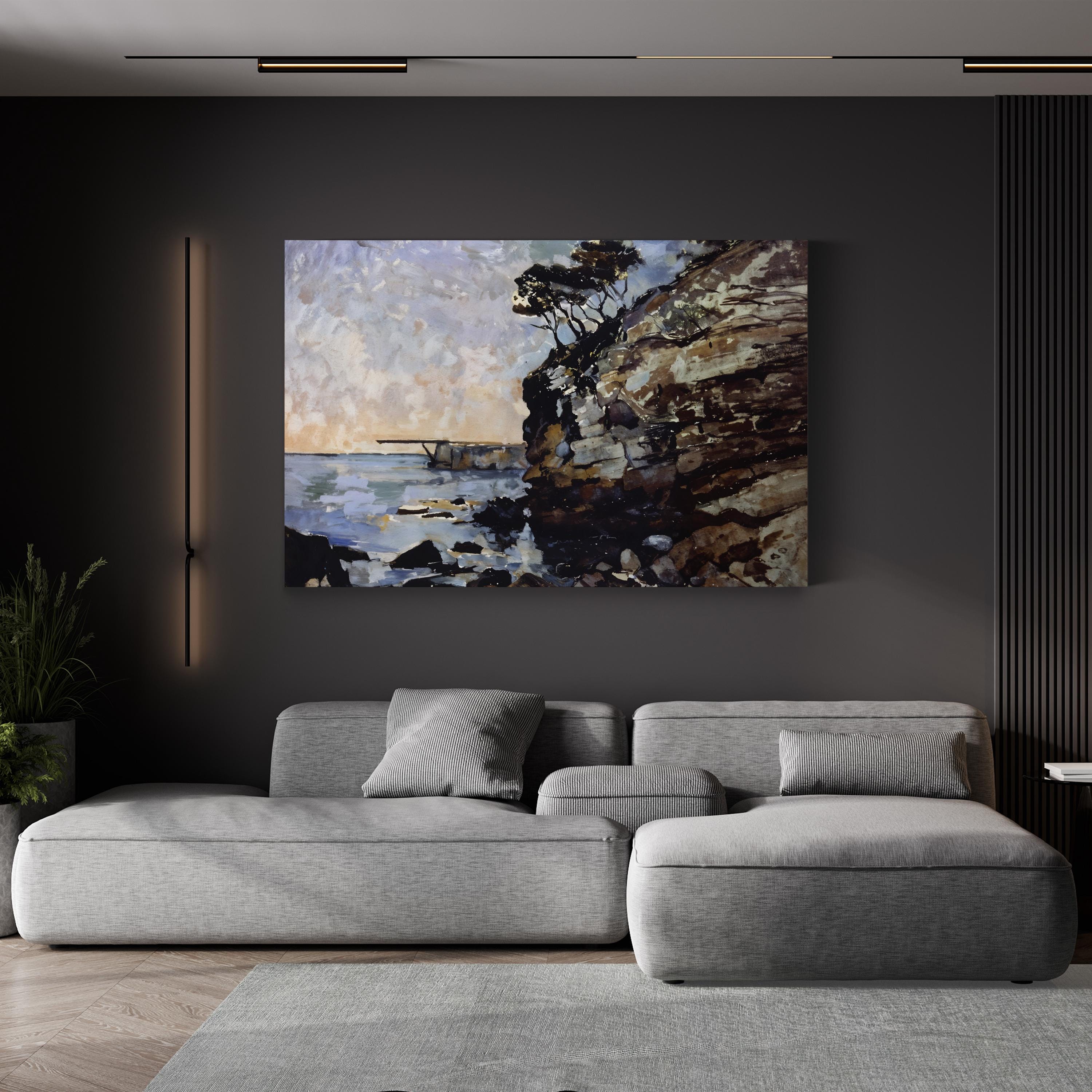 L’Estaque at Dusk Wall Art by Paul Cézanne – Post-Impressionist French Coastal Landscape Canvas Print