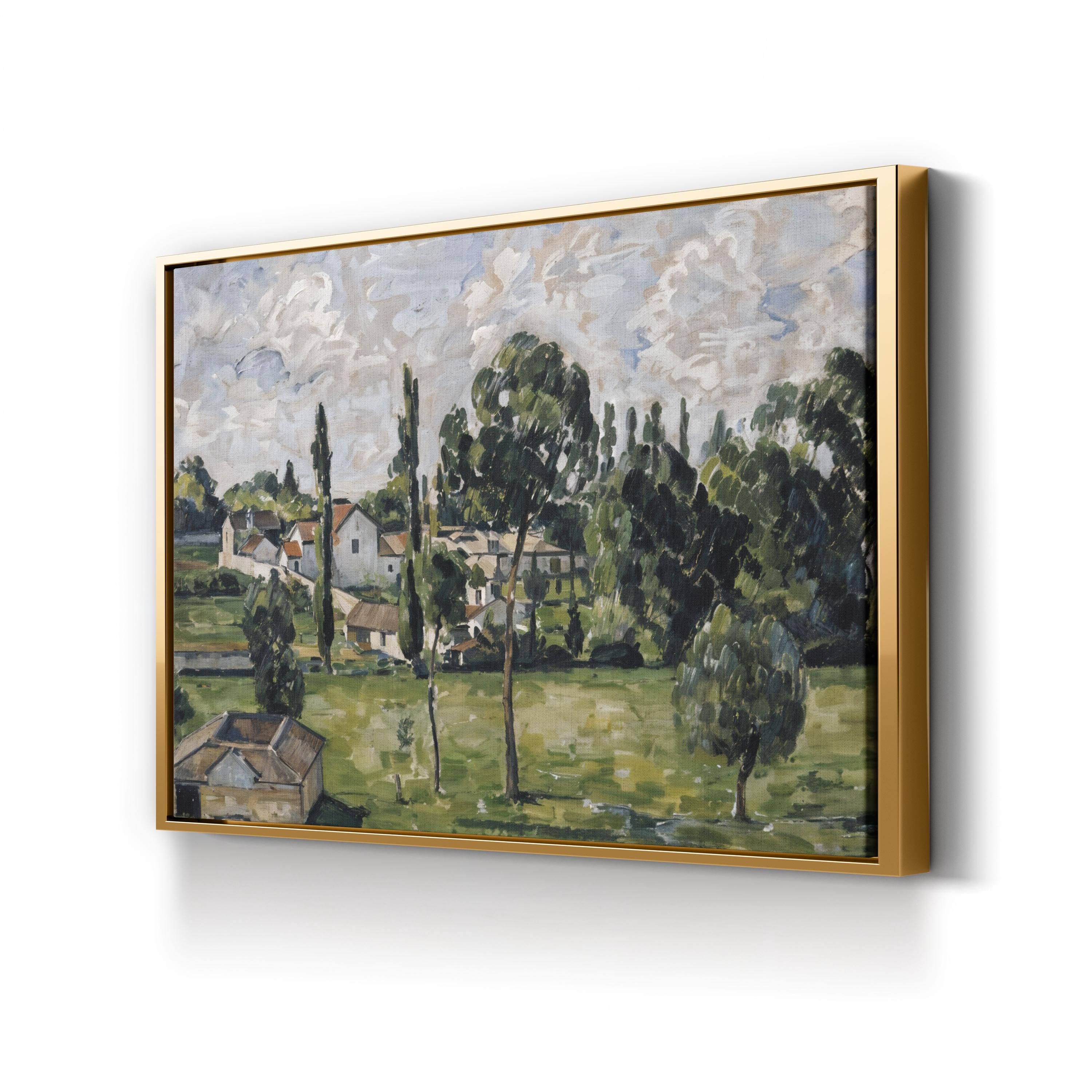 Village by the Waterline canvas print in Gold Framed Canvas
