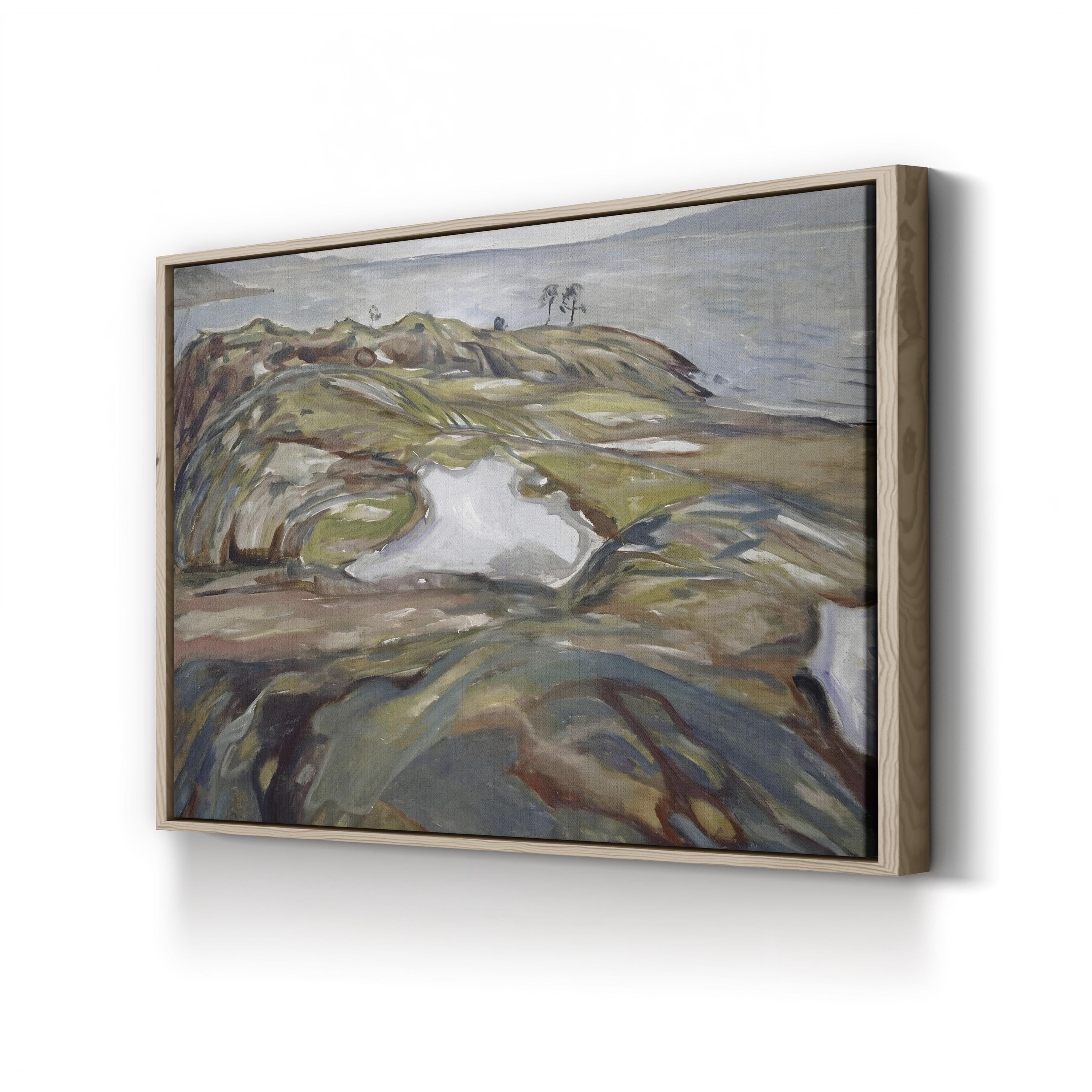 Coastal Landscape by Edvard Munch canvas print in Natural frame