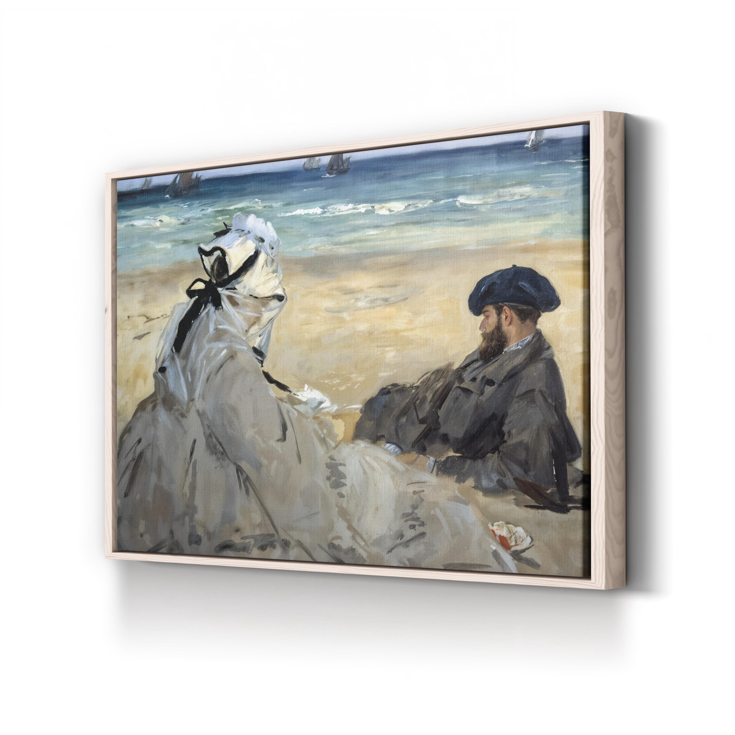 Tranquil Seaside Dunes – Period Illustration Wall Art | Vintage Coastal Canvas Print