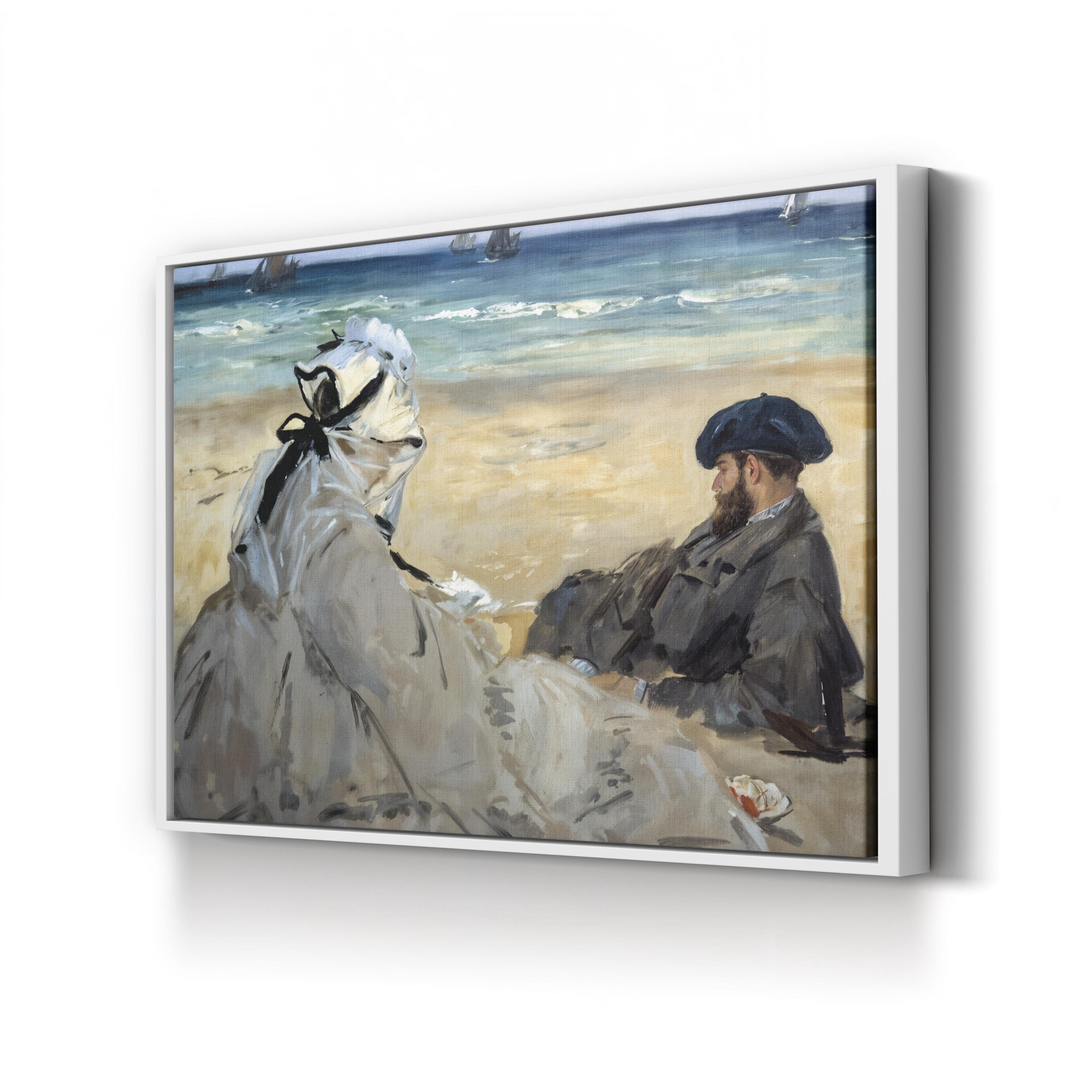 Tranquil Seaside Dunes – Period Illustration Wall Art | Vintage Coastal Canvas Print
