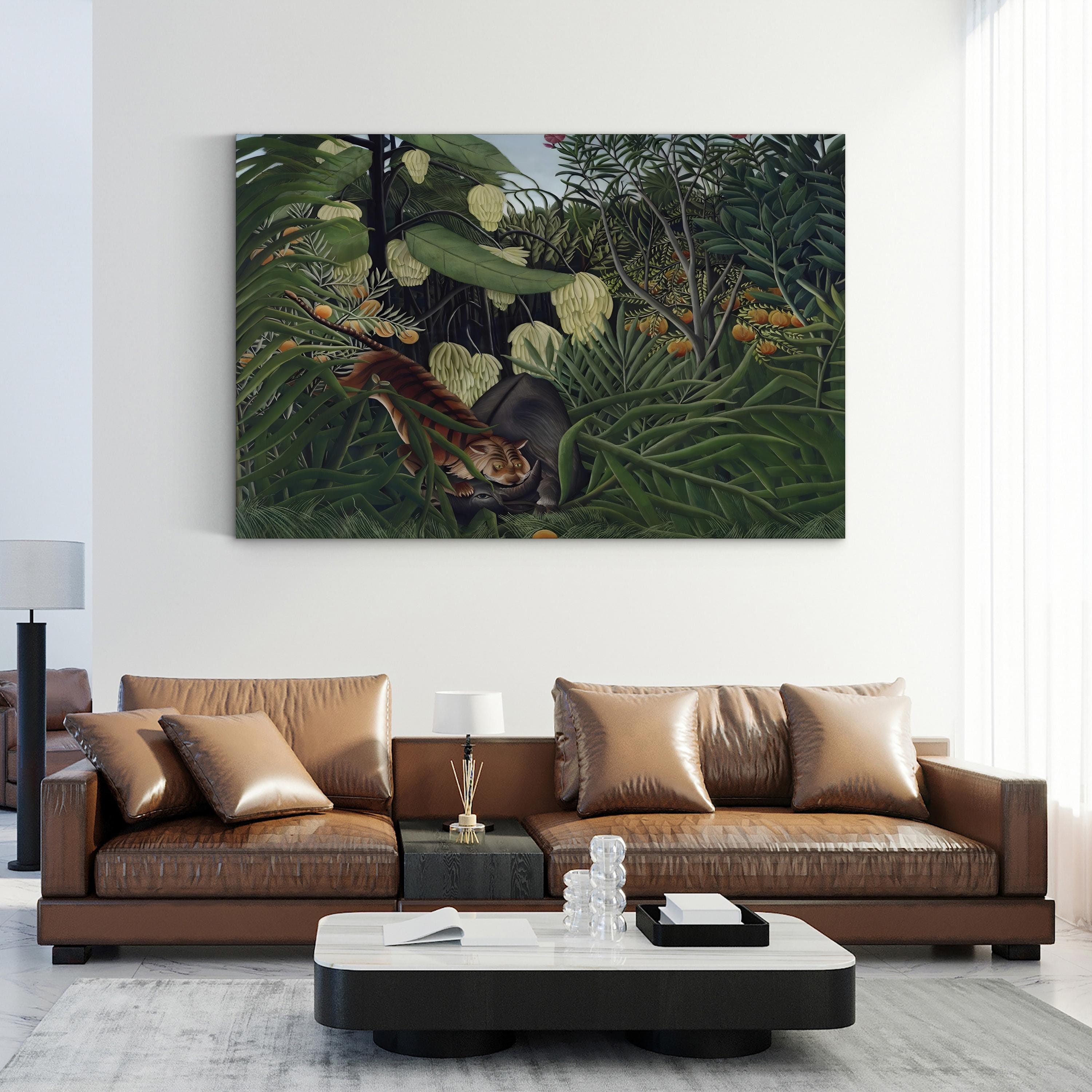 Rousseau’s Jungle I Wall Art by Henri Rousseau – Exotic Tropical Forest Canvas