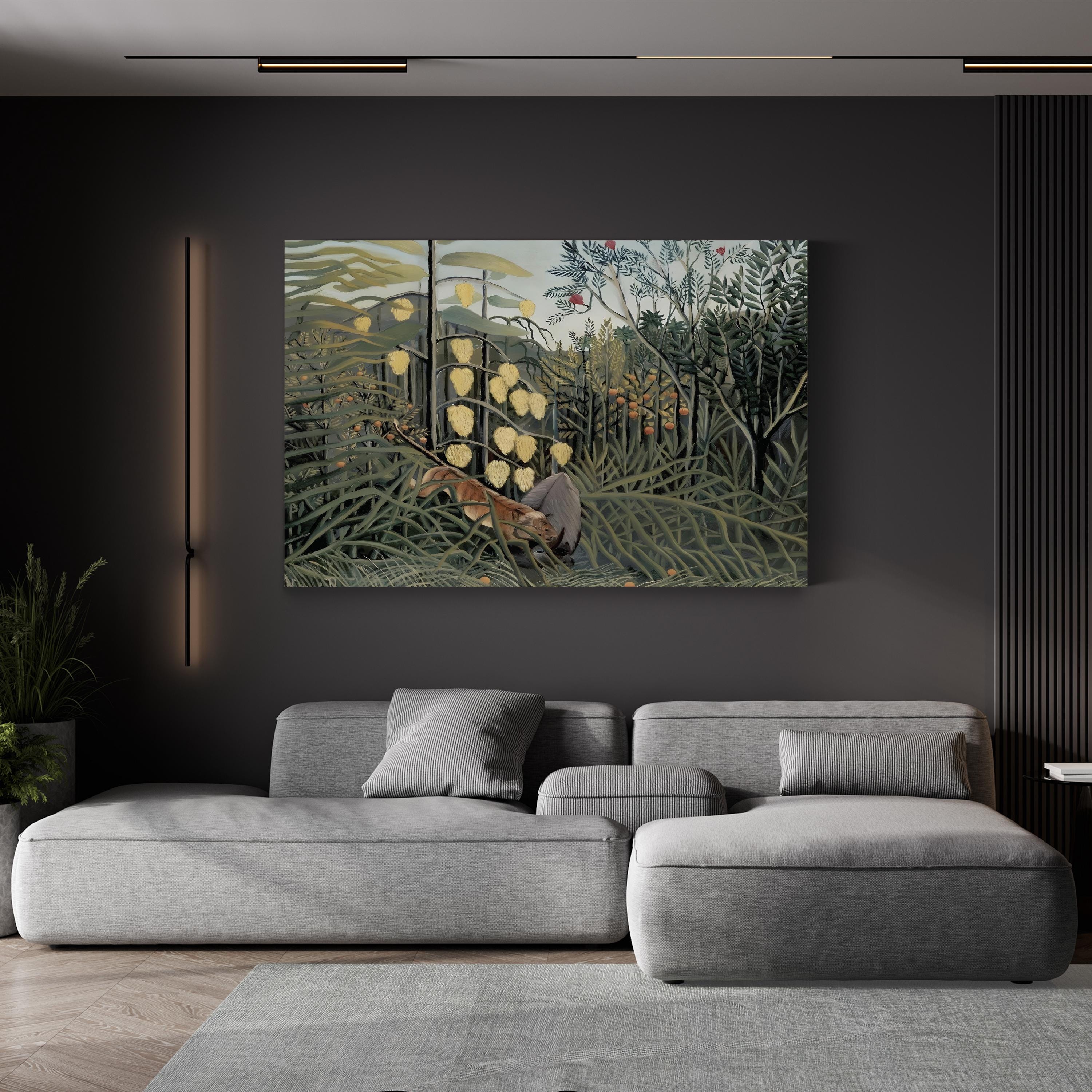 Rousseau’s Jungle II Wall Art by Henri Rousseau – Exotic Botanical Jungle Canvas