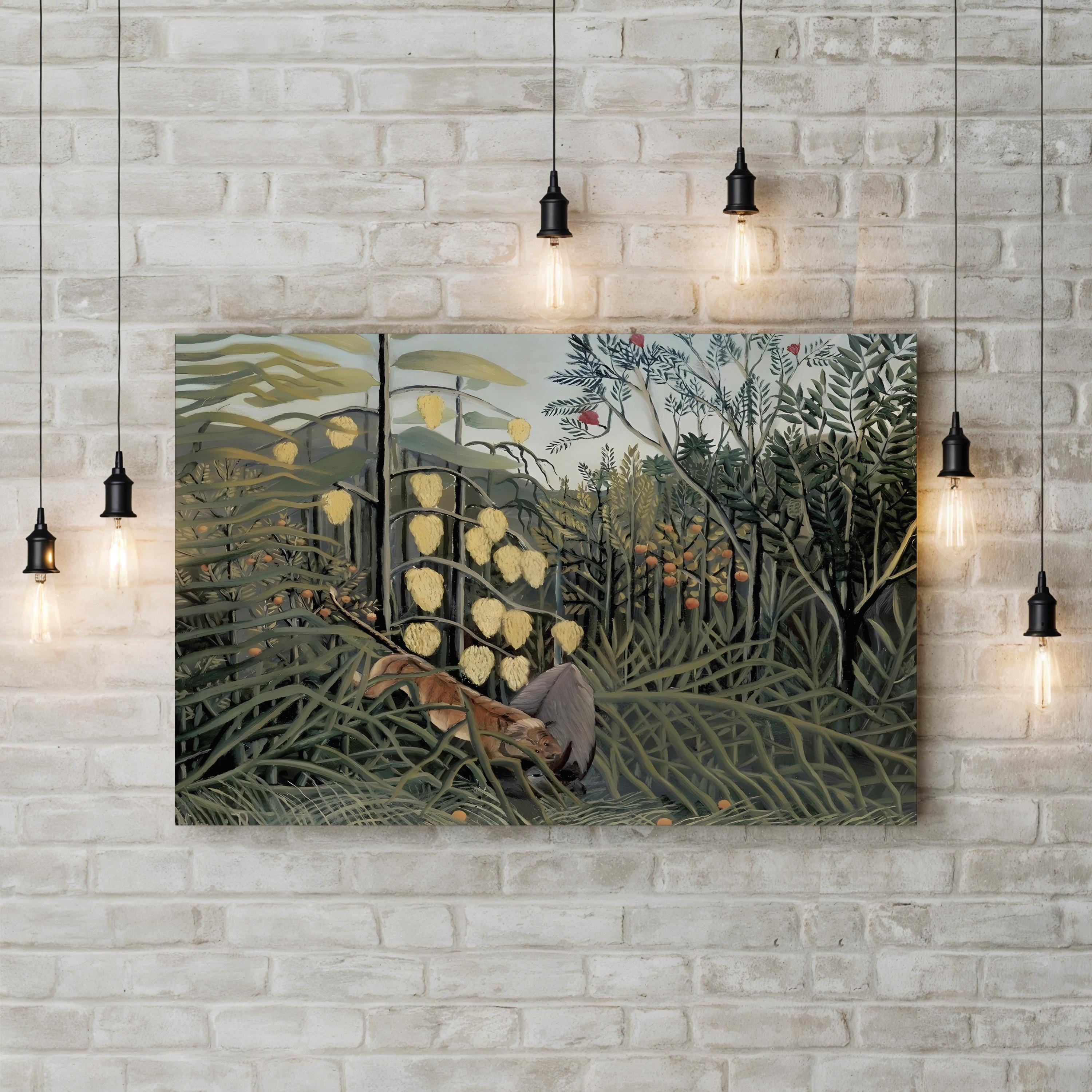 Rousseau’s Jungle II Wall Art by Henri Rousseau – Exotic Botanical Jungle Canvas