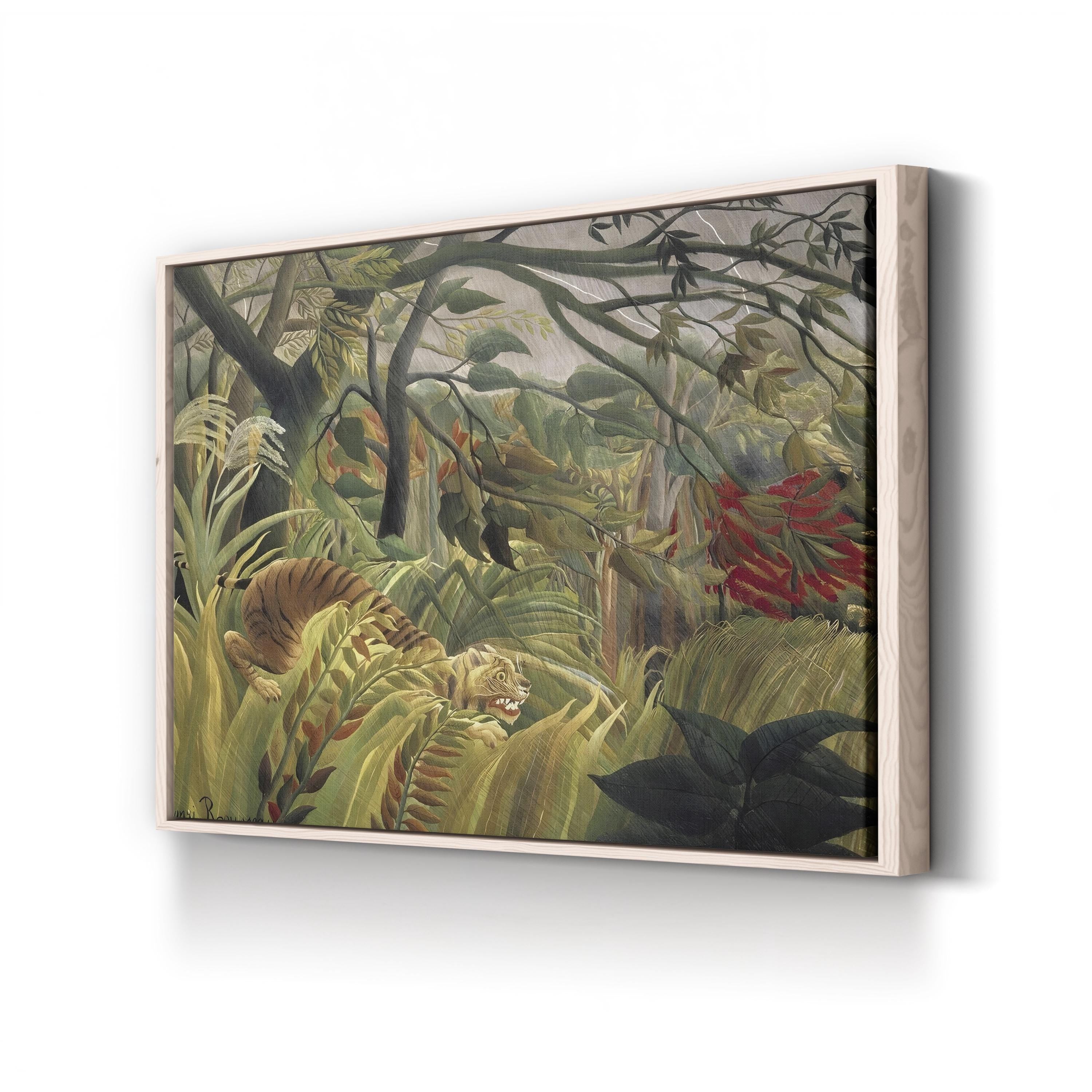 Rousseau’s Jungle V Wall Art by Henri Rousseau – Tropical Naïve Jungle Wildlife Canvas